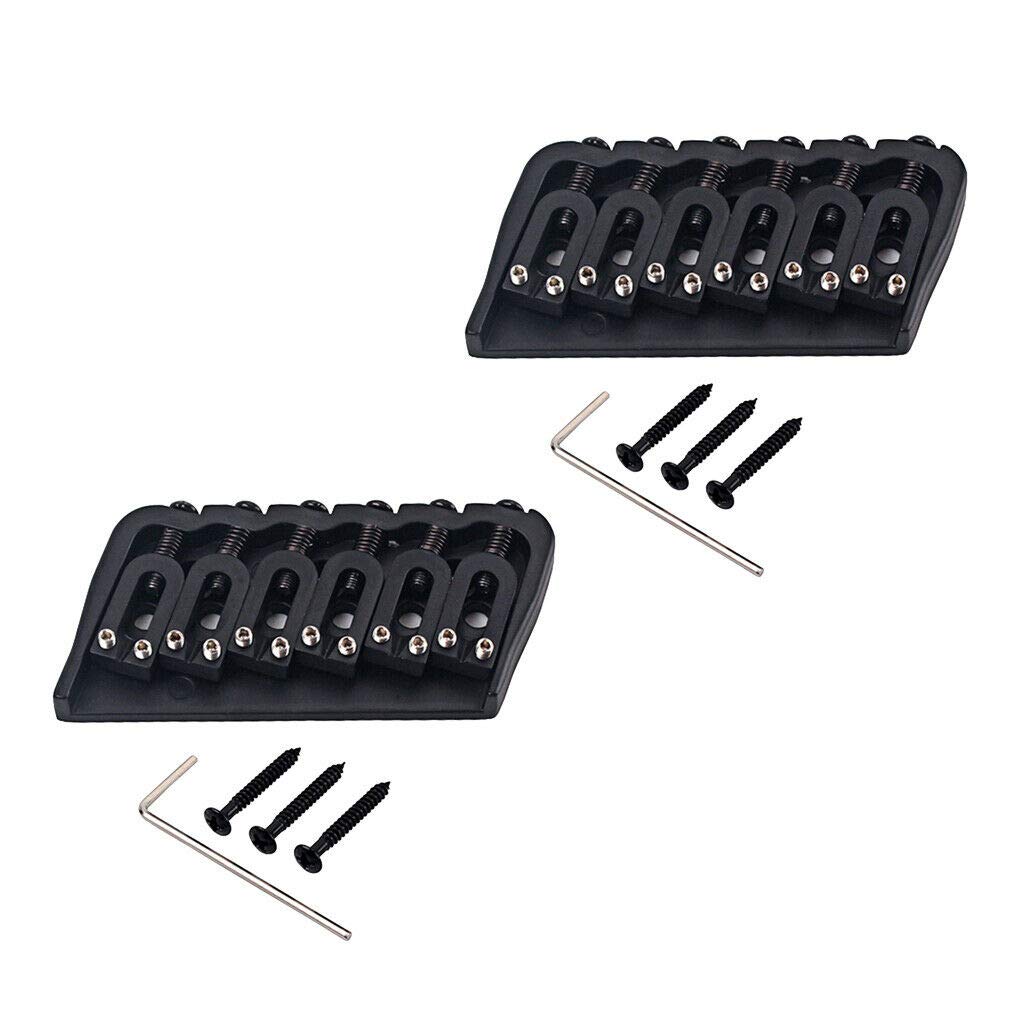 2-Pack 6 String Guitar Hard Tail Fixed Bridge Replacement Parts - Durable Metal Guitar Bridge for Electric Guitar Repair & Upgrades | Perfect for DIY Guitar Maintenance & Professional Setup