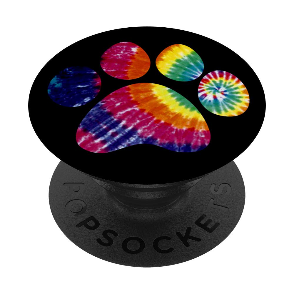 Tie Dye Dog Paw Print PopSockets PopGrip - Swappable Phone Grip for iPhone, Samsung & Tablets | Cute Pet Accessory for Dog Lovers | Perfect for Selfies, Gaming & Daily Use