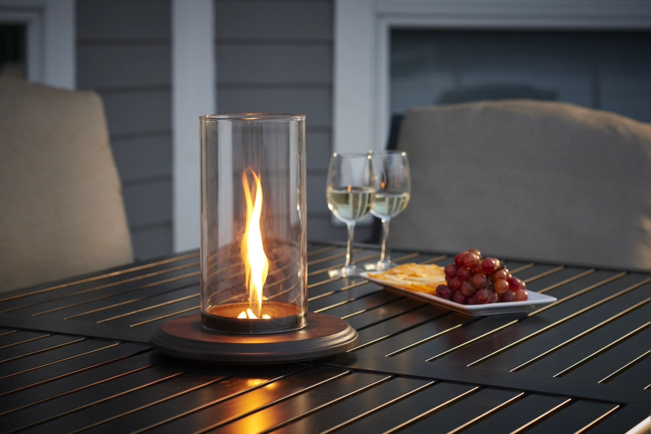 The Outdoor Greatroom Company Intrigue Table Top Outdoor Lantern - Weatherproof LED Lantern for Patio, Garden & Camping - Perfect for Outdoor Dining, Backyard Decor & Nighttime Ambiance