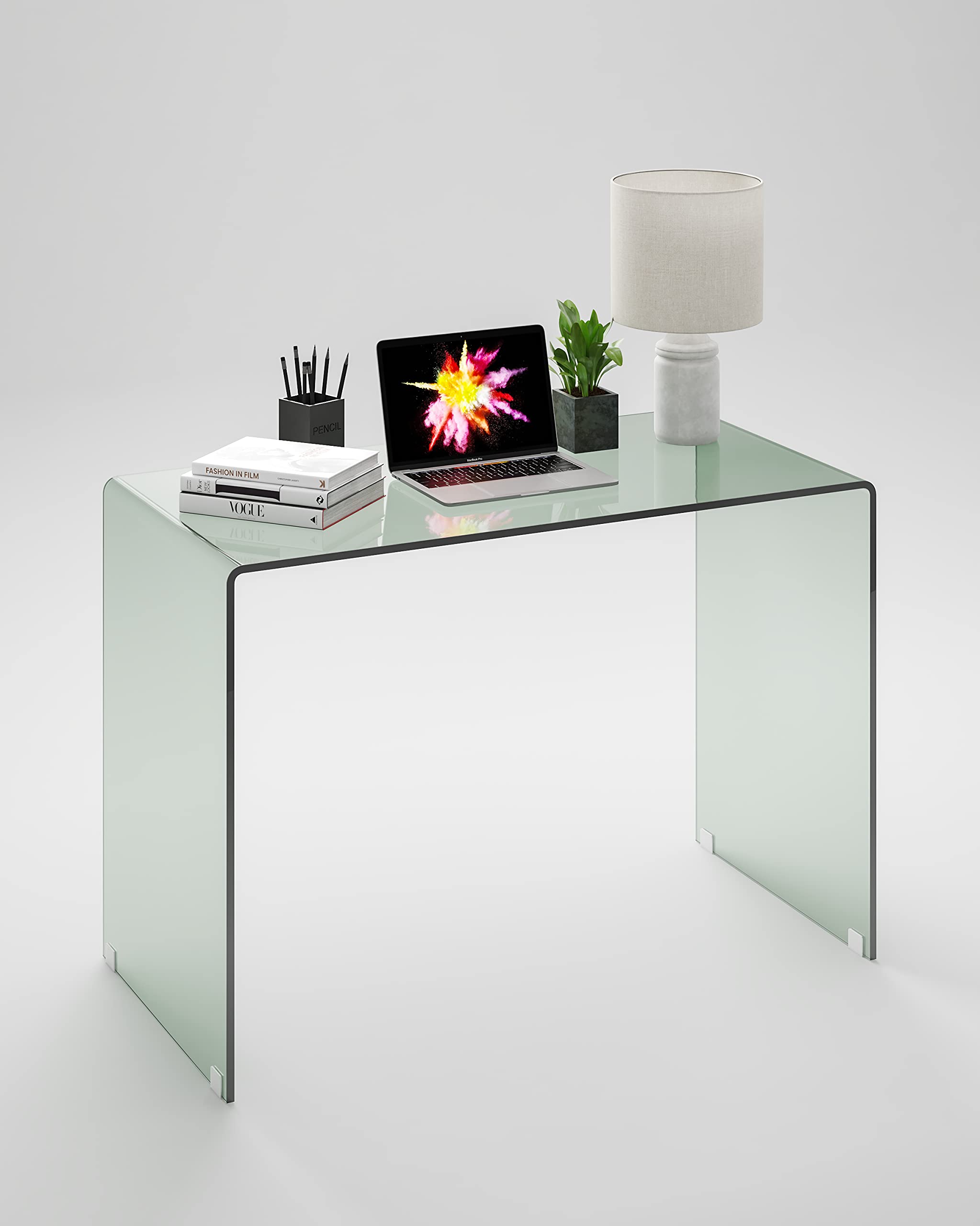 Modern Glass Computer Desk - 43.3