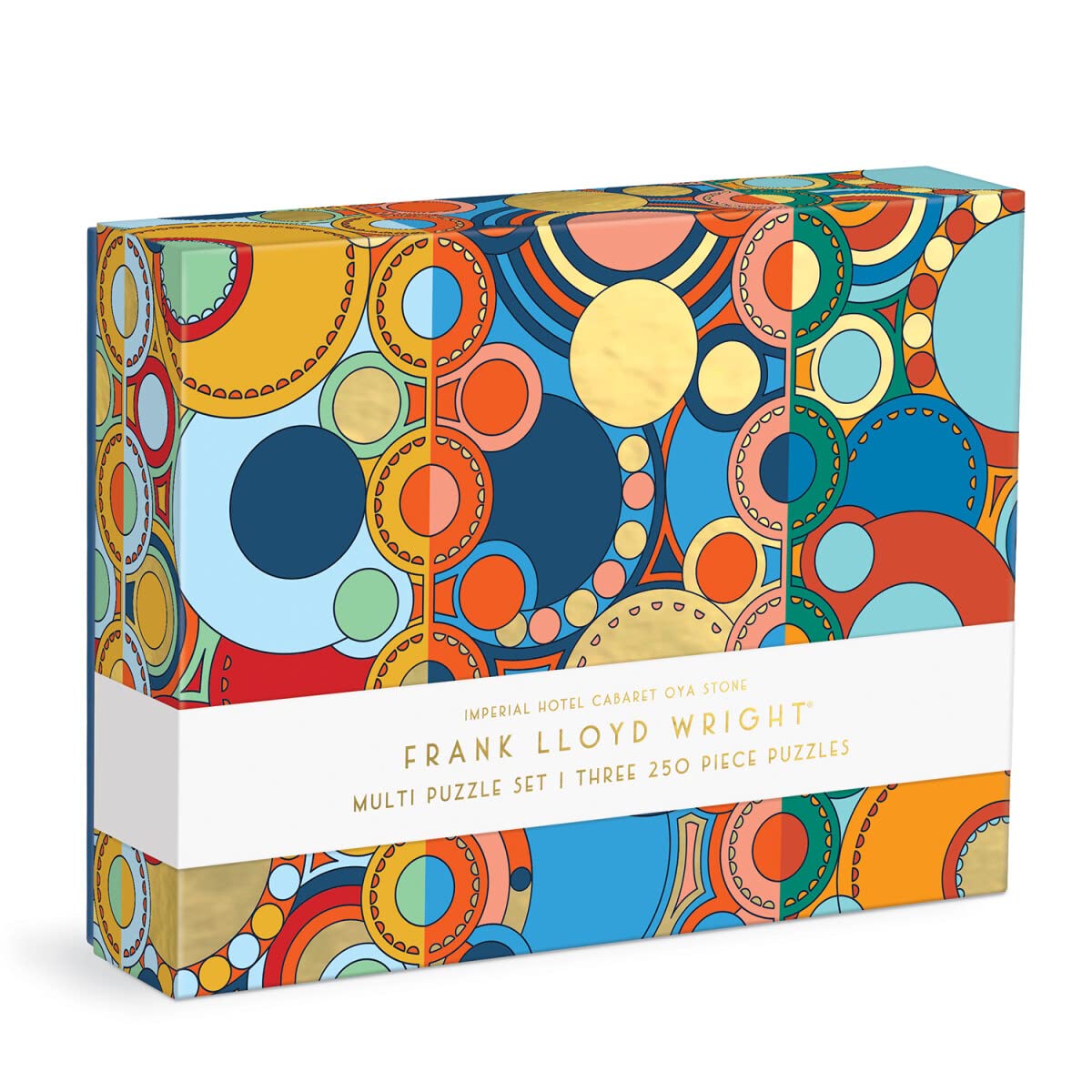 Frank Lloyd Wright Imperial Hotel 250-Piece Puzzle Set - 3 Pack with Iconic Artwork, Thick Sturdy Pieces | Family Game Night, Home Decor, Gift for Architecture Lovers