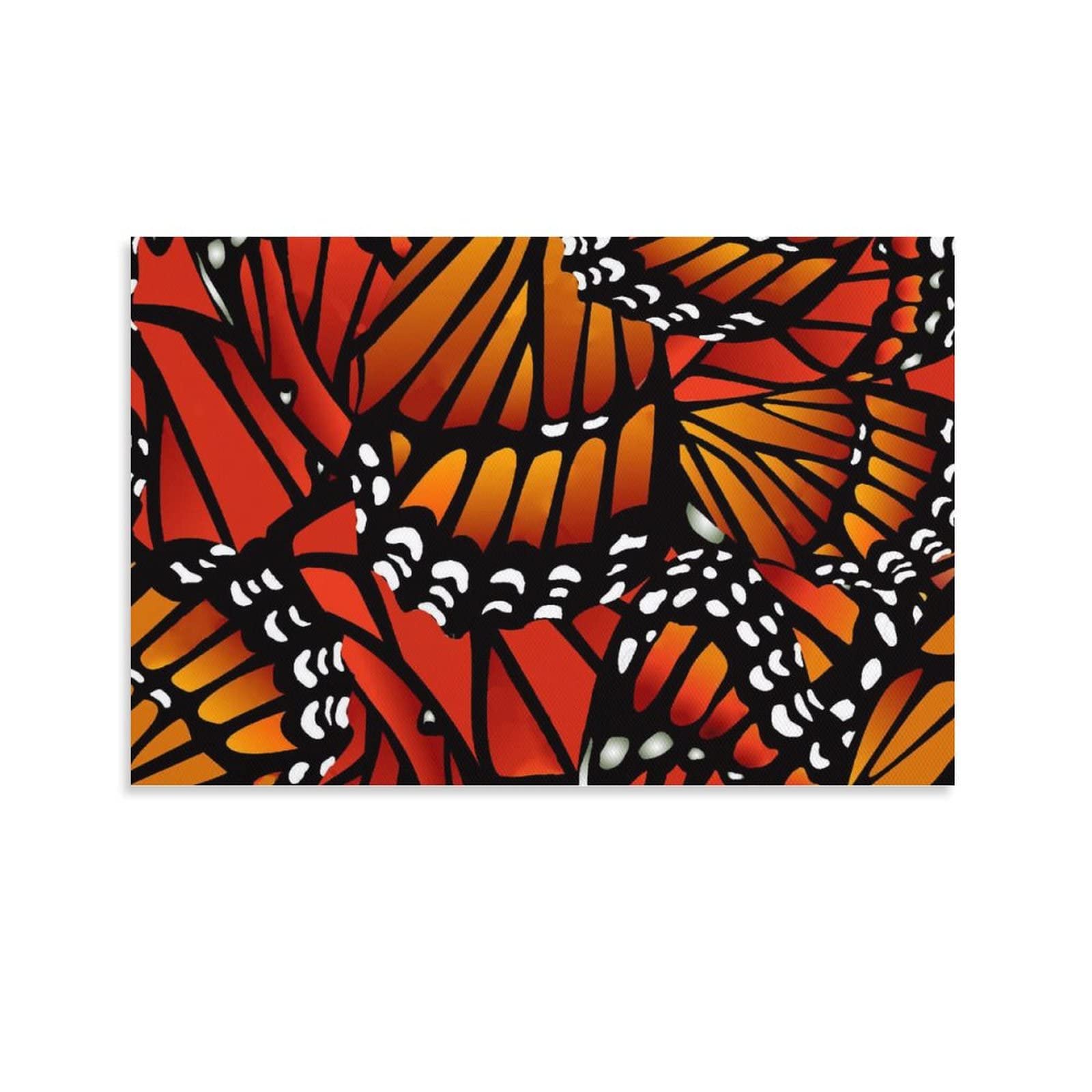 Monarch Butterfly Wings Canvas Wall Art - Horizontal Hanging Poster for Home & Office Decor | Nature Inspired Living Room & Bedroom Decorations