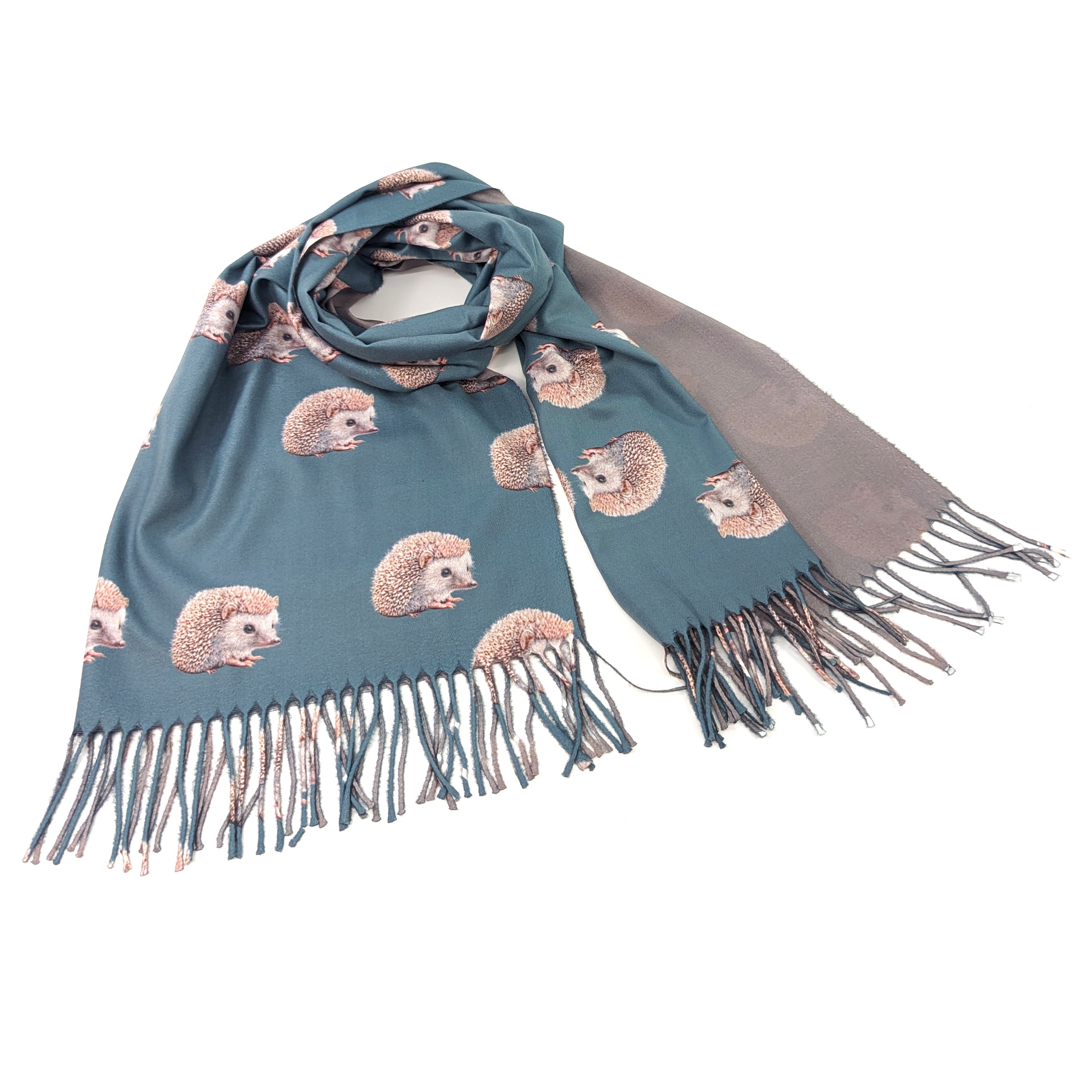 Exclusive Hot Chocolate Hedgehog Pashmina Scarf - Soft Winter Shawl Wrap (70x180cm) for Women's Fashion, Cold Weather Accessory & Gift Idea - Perfect for Office, Travel and Outdoor Activities