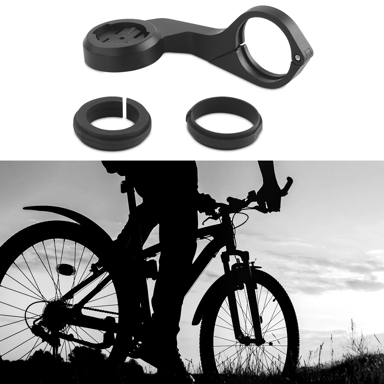 COOSPO Bike Computer Mount - Out Front Handlebar Bracket for Garmin, Wahoo & XOSS Cycling GPS - Durable Plastic Bike Computer Holder - Perfect for Road Bikes, Mountain Bikes & Indoor Cycling Training
