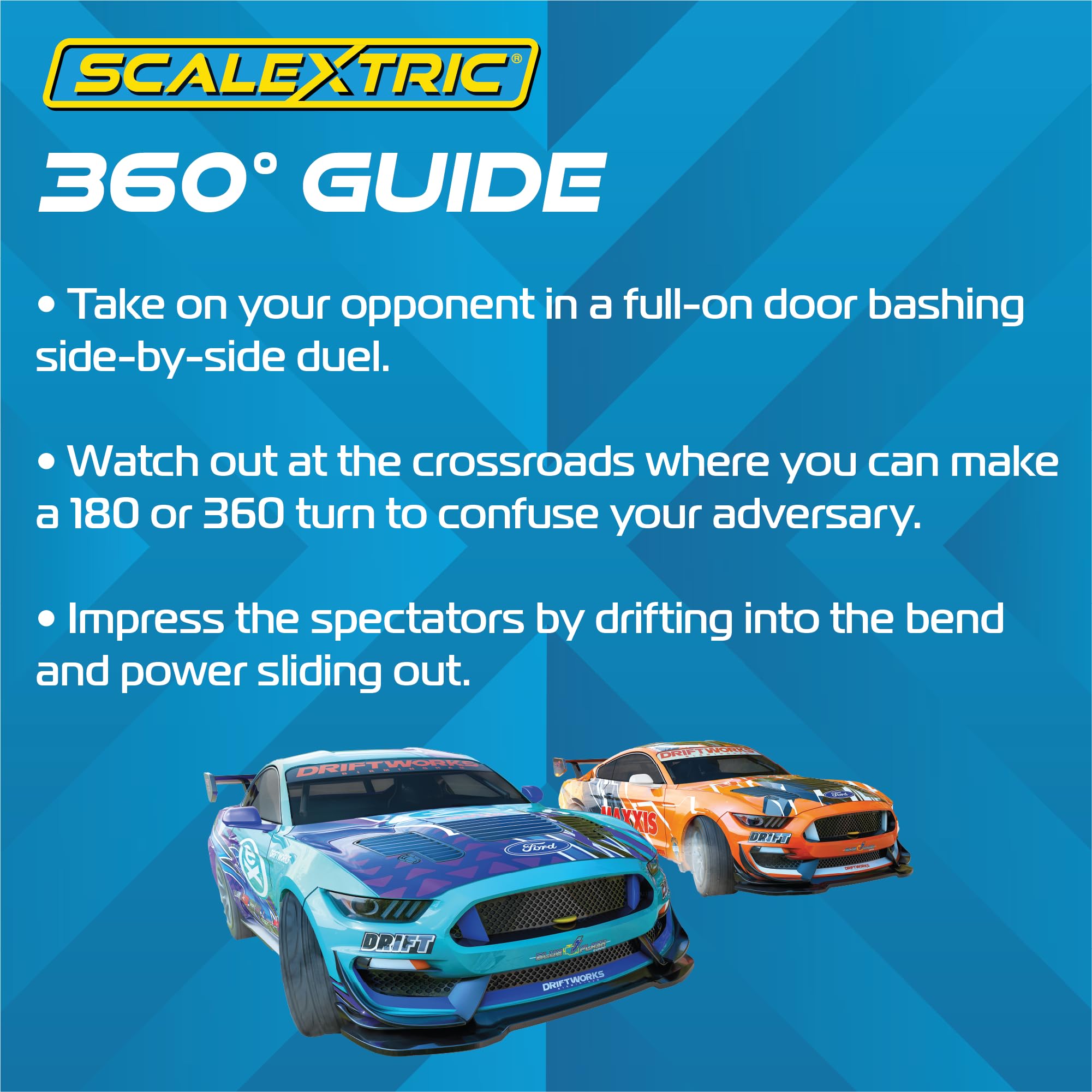 Scalextric C1421M Drift 360 Race Set - 1:32 Scale Electric Slot Car Track with Mains Power, Racing Toys for Adults & Kids (Ages 8+), Perfect for Birthday Gifts, Family Game Nights & Competitive Racing Fun