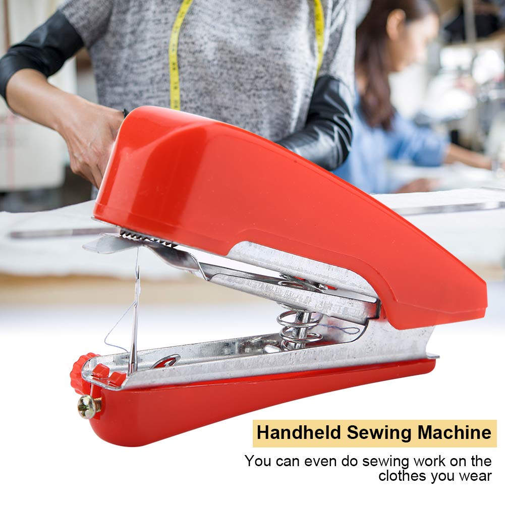 Voluxe Handheld Mini Sewing Machine - Portable Pocket-Sized Sewing Kit with Plastic & Metal Construction - Easy Operation for Travel, Home & Office Use - Perfect for Quick Fabric Repairs, DIY Crafts & Emergency Stitching On-The-Go