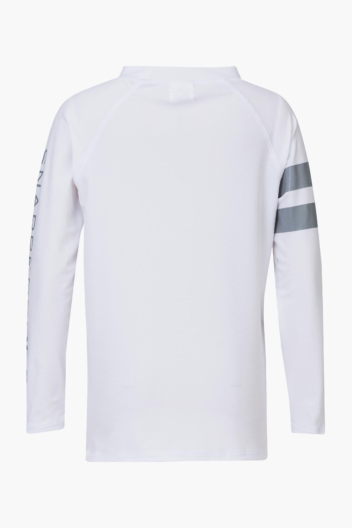 Boys UPF 50+ Sun Protection Swim Rash Guard - Snapper Rock White Quick-Dry Shirt for Swimming, Surfing & Beach Activities