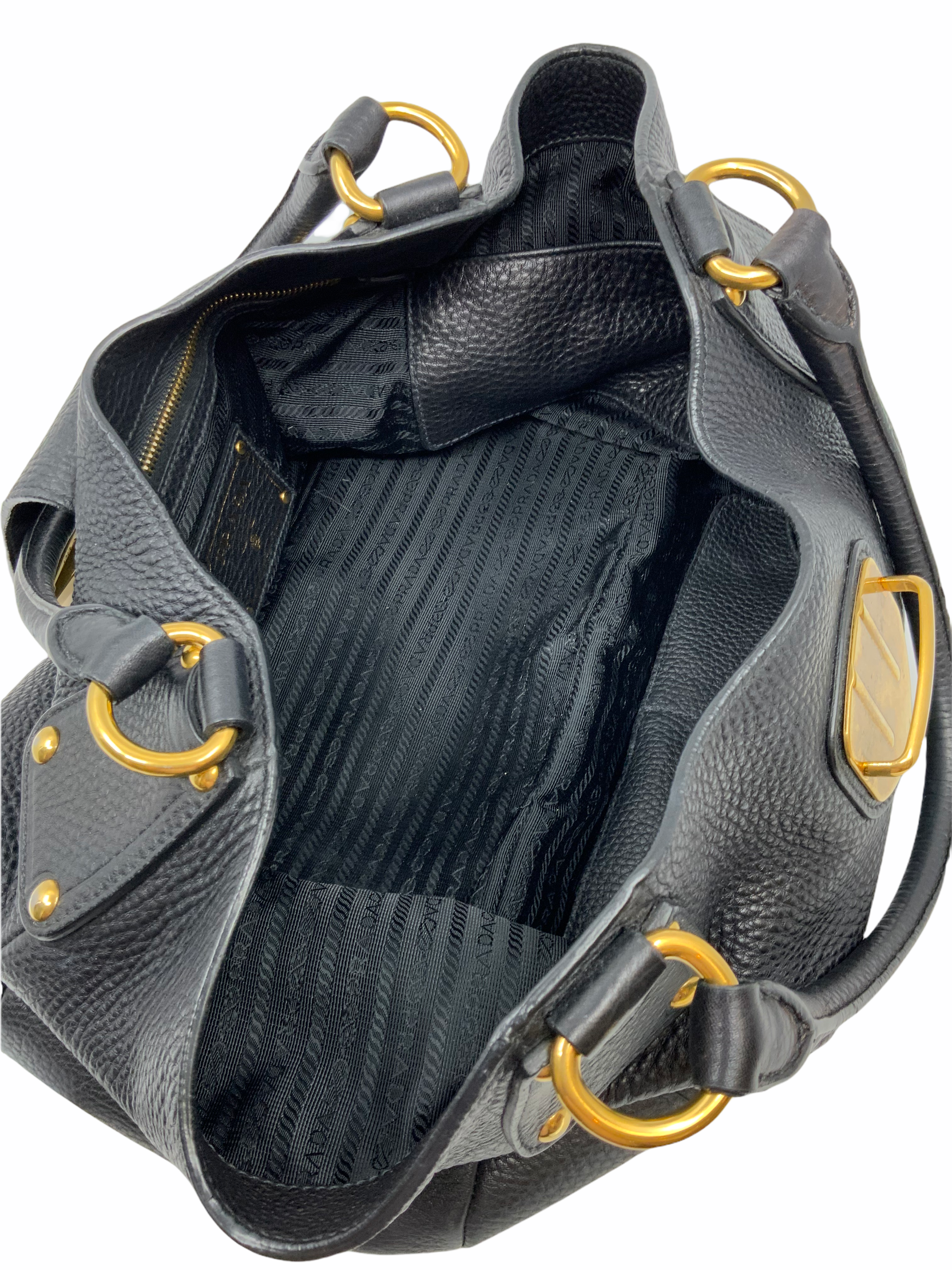 Prada Vitello Daino Leather Top Handle Tote Bag for Women | Luxury Designer Handbag for Work, Travel & Everyday Use