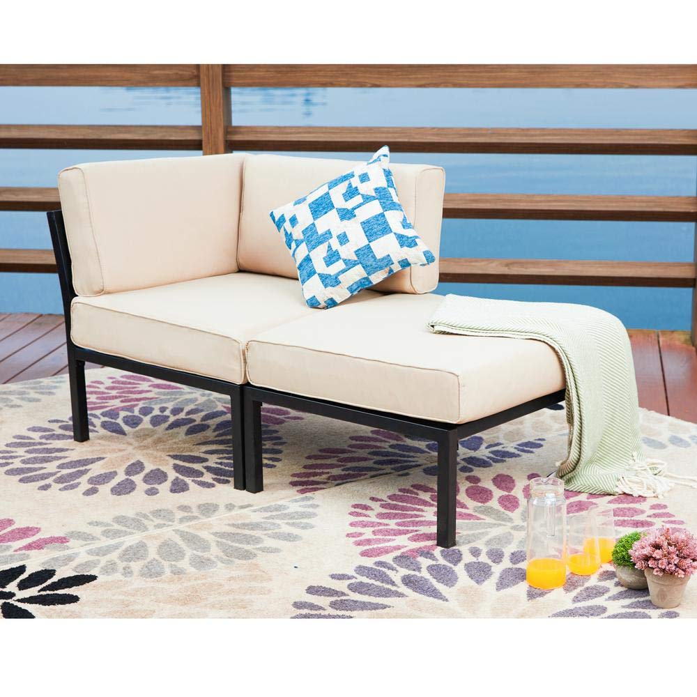 2-Piece Patio Sectional Sofa Set - Outdoor Wicker Furniture with Cushions - Waterproof & Weather-Resistant - Perfect for Backyard, Garden, Poolside or Deck Relaxation