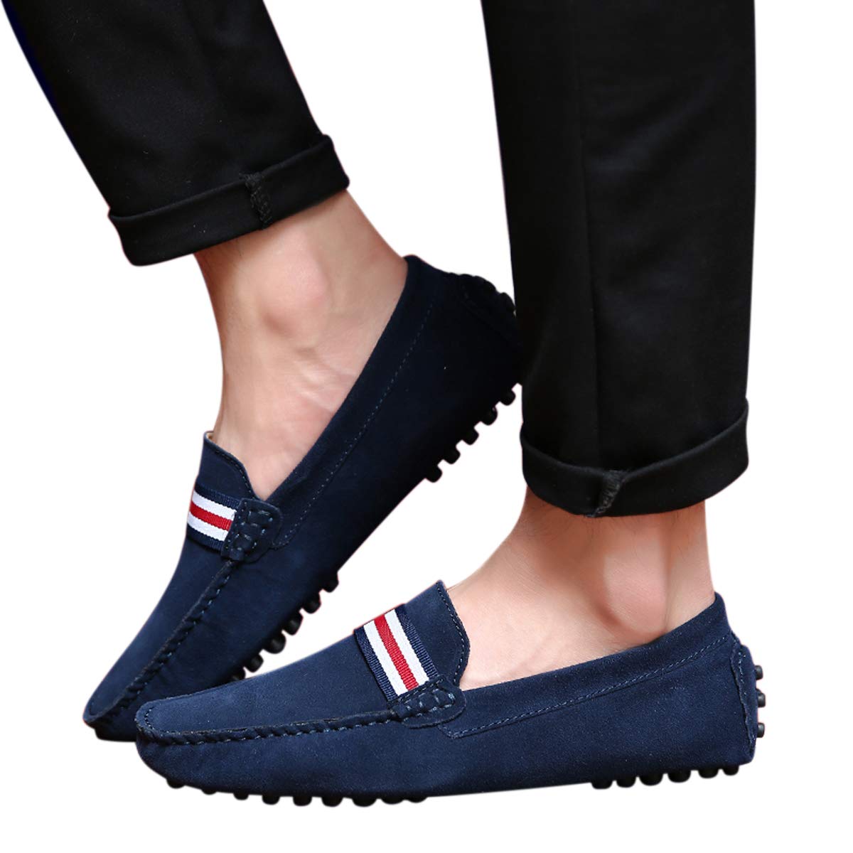 **Santimon Men's Penny Loafers - Suede Leather Slip-On Driving Shoes for Casual, Wedding & Prom | Comfortable Moccasins for Work, Office & Daily Wear**