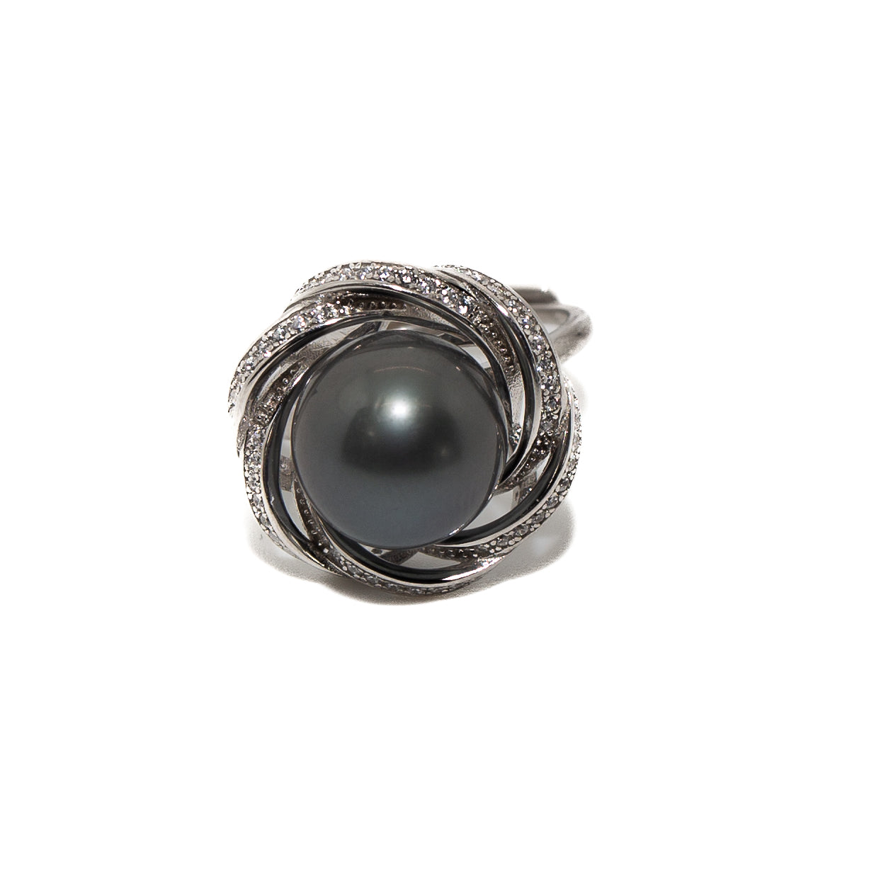 Tahitian Silver Floral Lagoon Ring - Elegant Handmade Jewelry for Women | Perfect for Beach Weddings, Date Nights & Boho Fashion