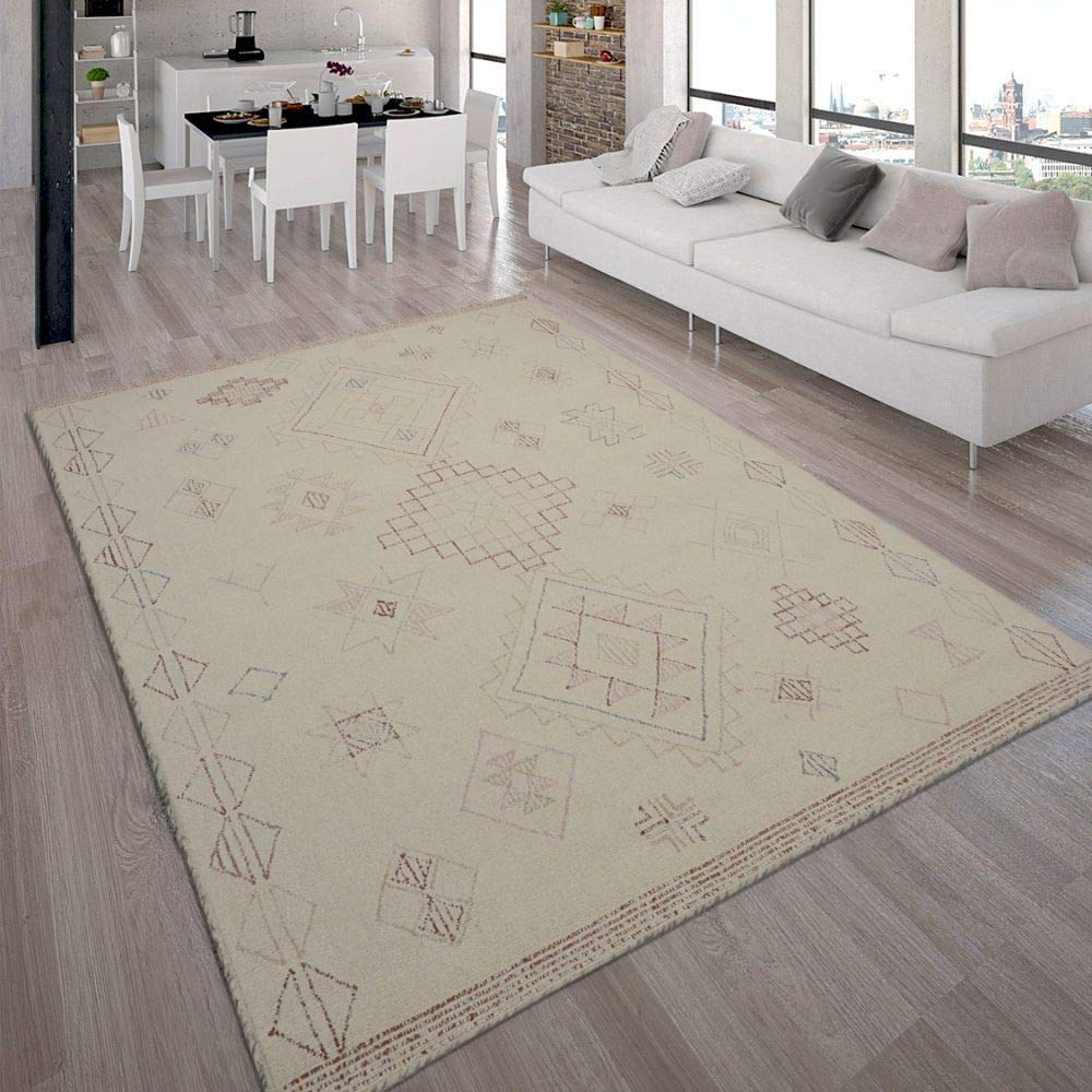 Rugsmith Ivory Hand Tufted Shiloh Area Rug 7x10 Feet - Soft Living Room Rug for Cozy Home Decor, Bedroom Carpet, Office Floor Mat