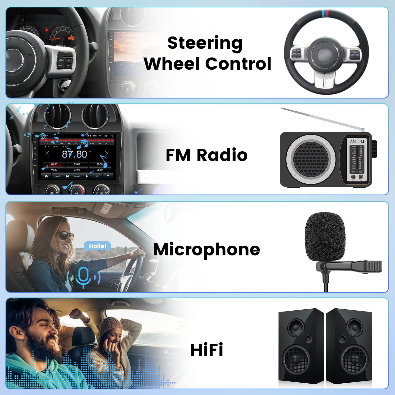 2GB RAM 64GB ROM Android 13 Car Stereo for 2010-2016 Jeep Compass & Patriot - 10.1