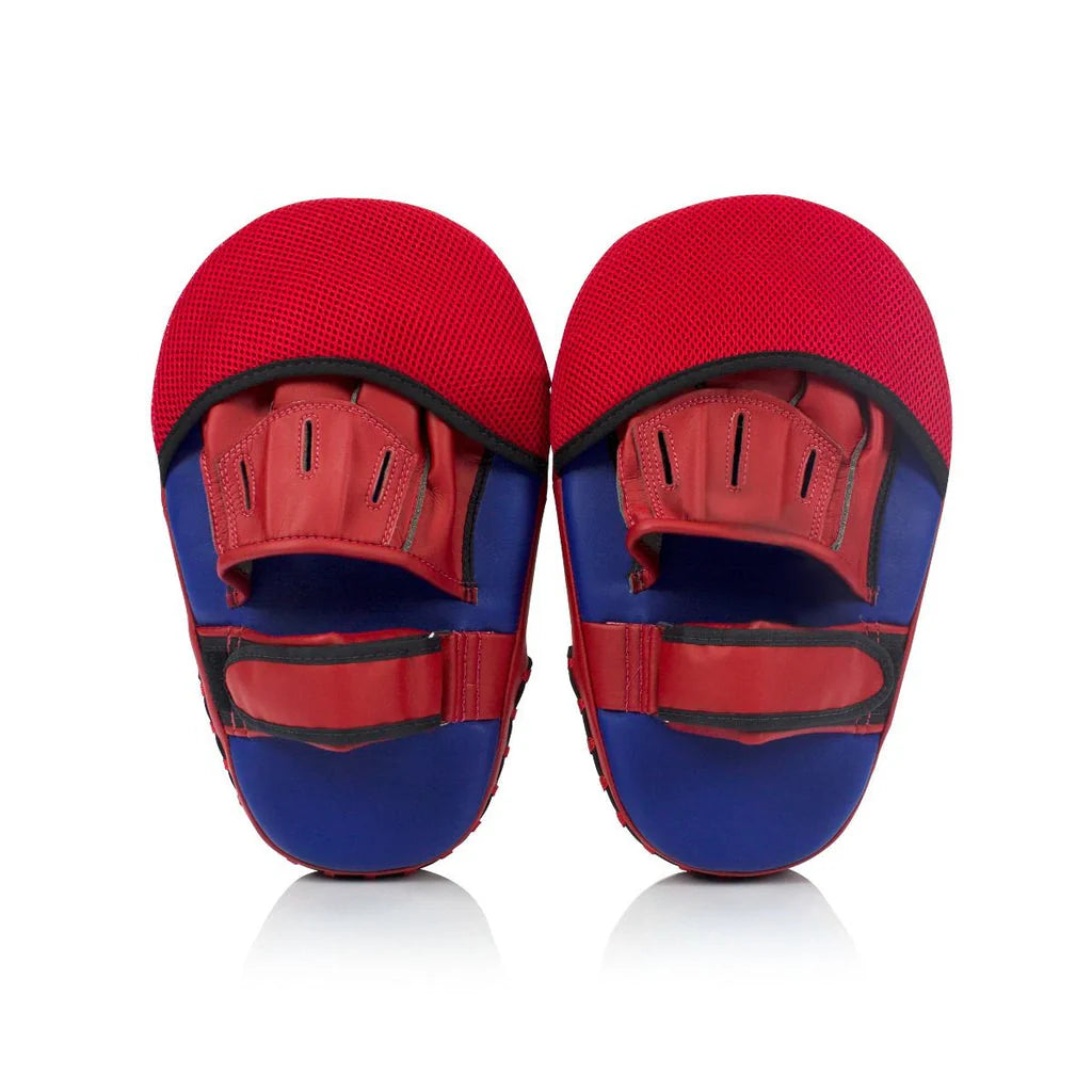FAIRTEX FOCUS FMV12 Boxing Training Mitts - Red/Blue Angular Design for MMA, Kickboxing & Muay Thai - Perfect for Sparring & Pad Work