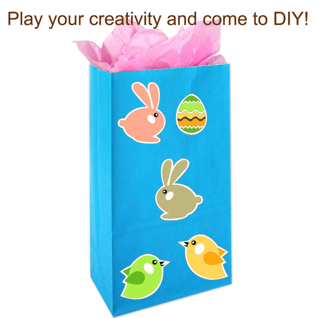 KEYYOOMY Small Blue Paper Party Favor Bags - 4.7x2.4x8.7 Inch Lunch Bags (24 Count) - Perfect for Birthday Parties, Baby Showers & Wedding Favors