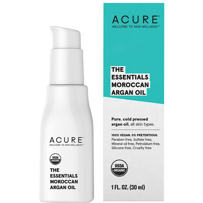 Acure The Essentials 100% Pure Organic Argan Oil for Hair, Skin & Face - Hydrating & Nourishing Treatment for Dry Hair, Split Ends & Glowing Skin - Use for DIY Beauty, Massage & Aromatherapy