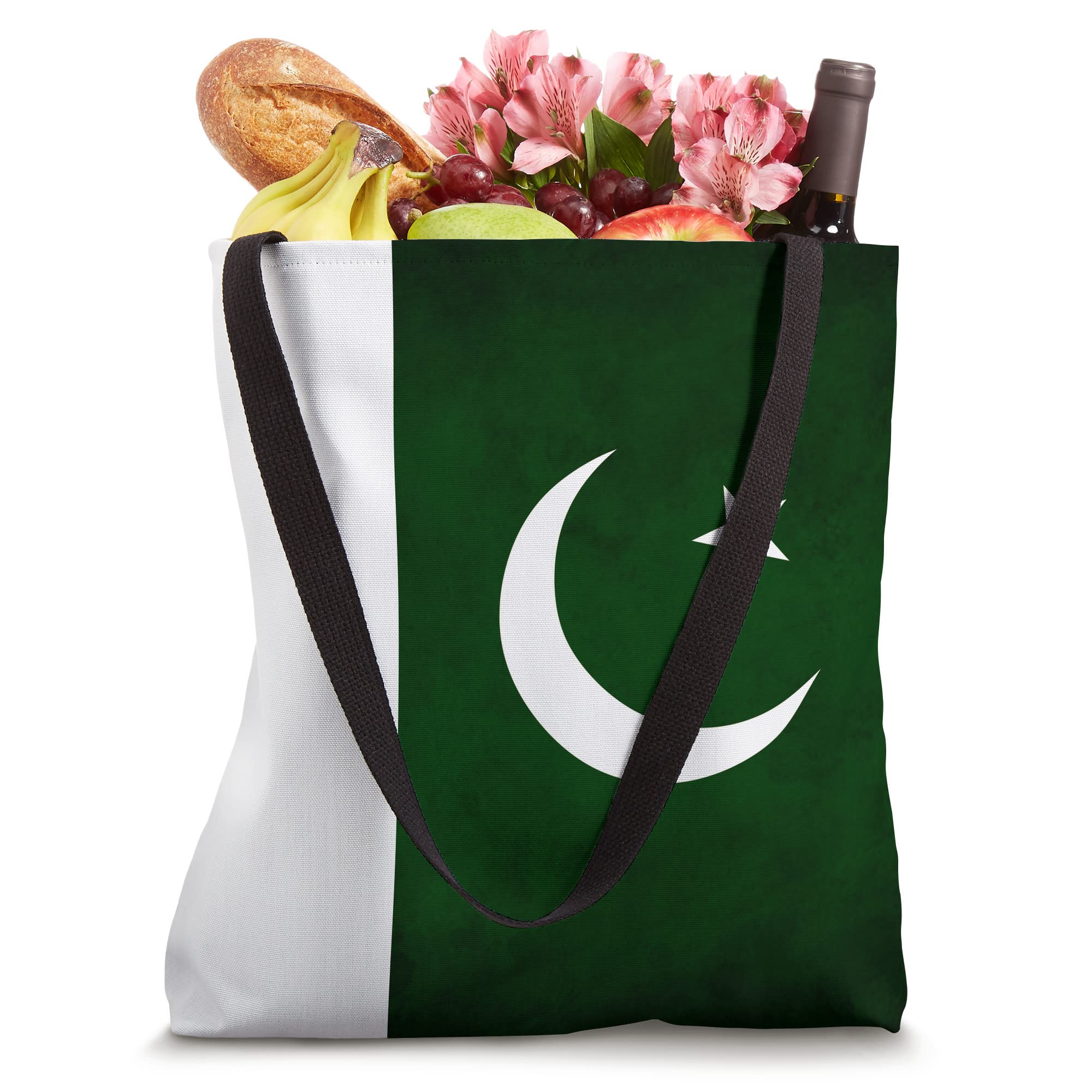 Pakistan Flag Tote Bag - Durable Cotton Canvas Shopping Bag with Sturdy Handles - Perfect for Groceries, Beach Trips & Patriotic Events