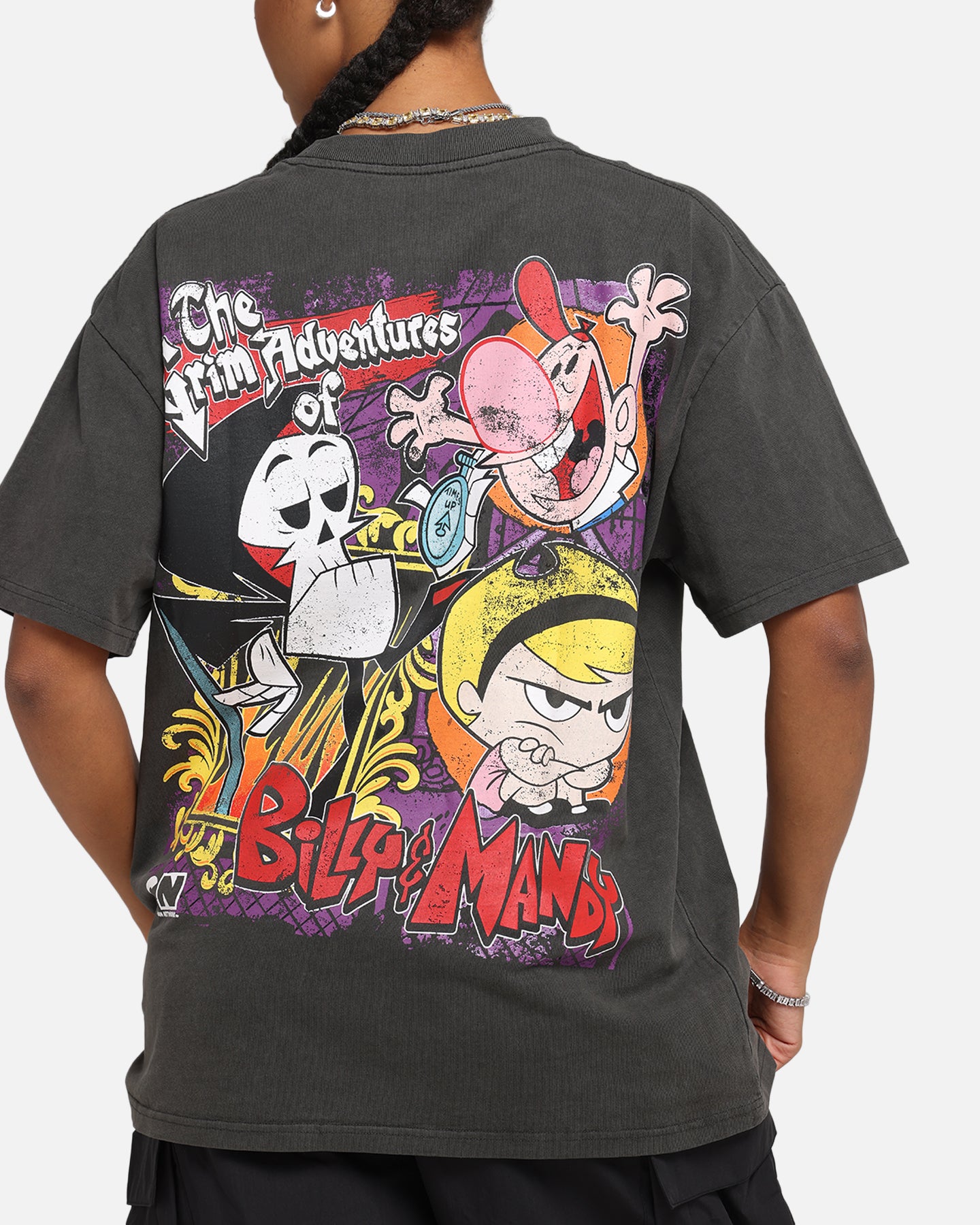 Cartoon Network Grim Adventures Heavy Cotton T-Shirt - Black Wash | Vintage American Thrift Style | Perfect for Casual Wear, Cosplay & Fan Merchandise