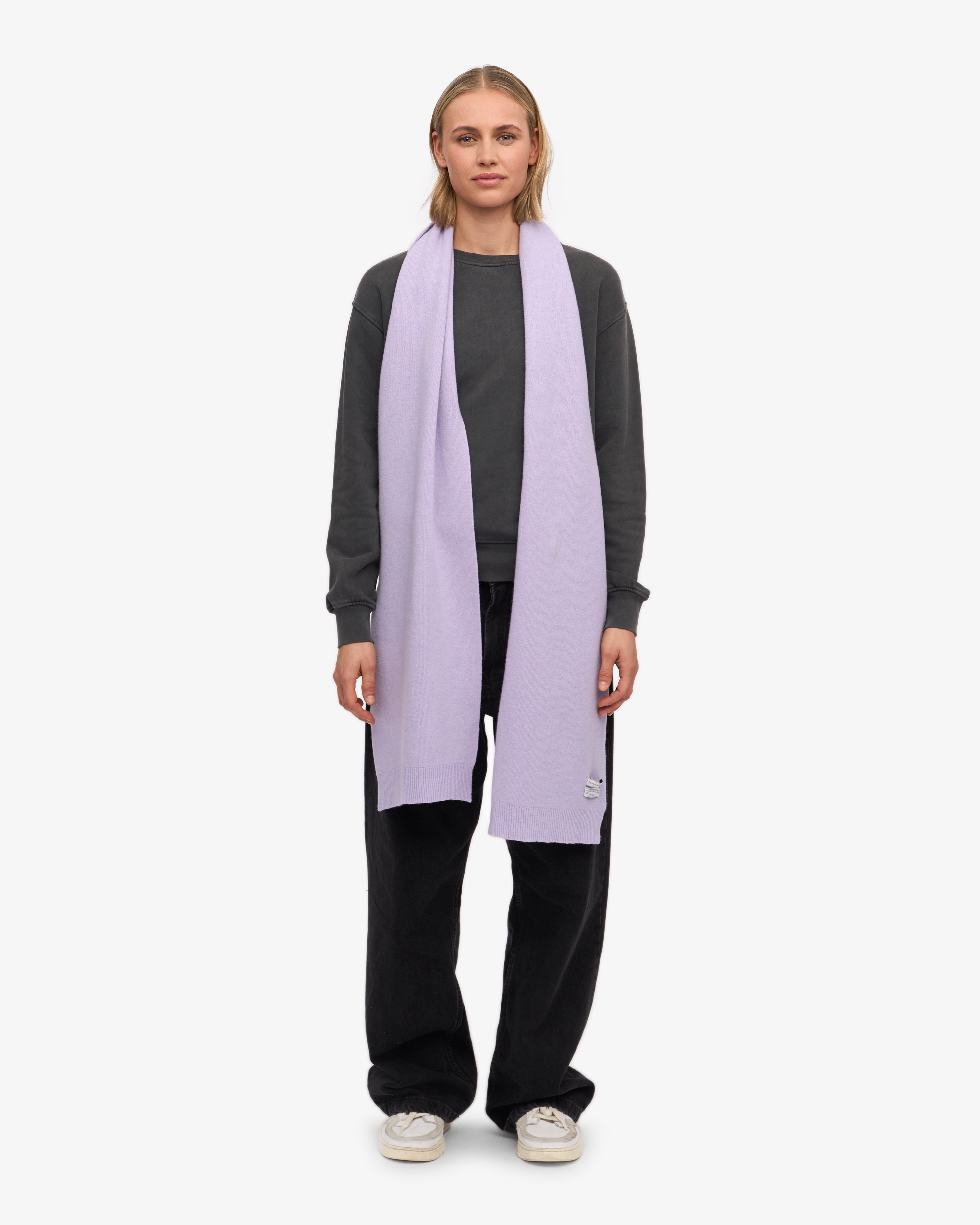 Soft Lavender Merino Wool Scarf for Women & Men - Warm Winter Accessory for Outdoor Activities & Travel