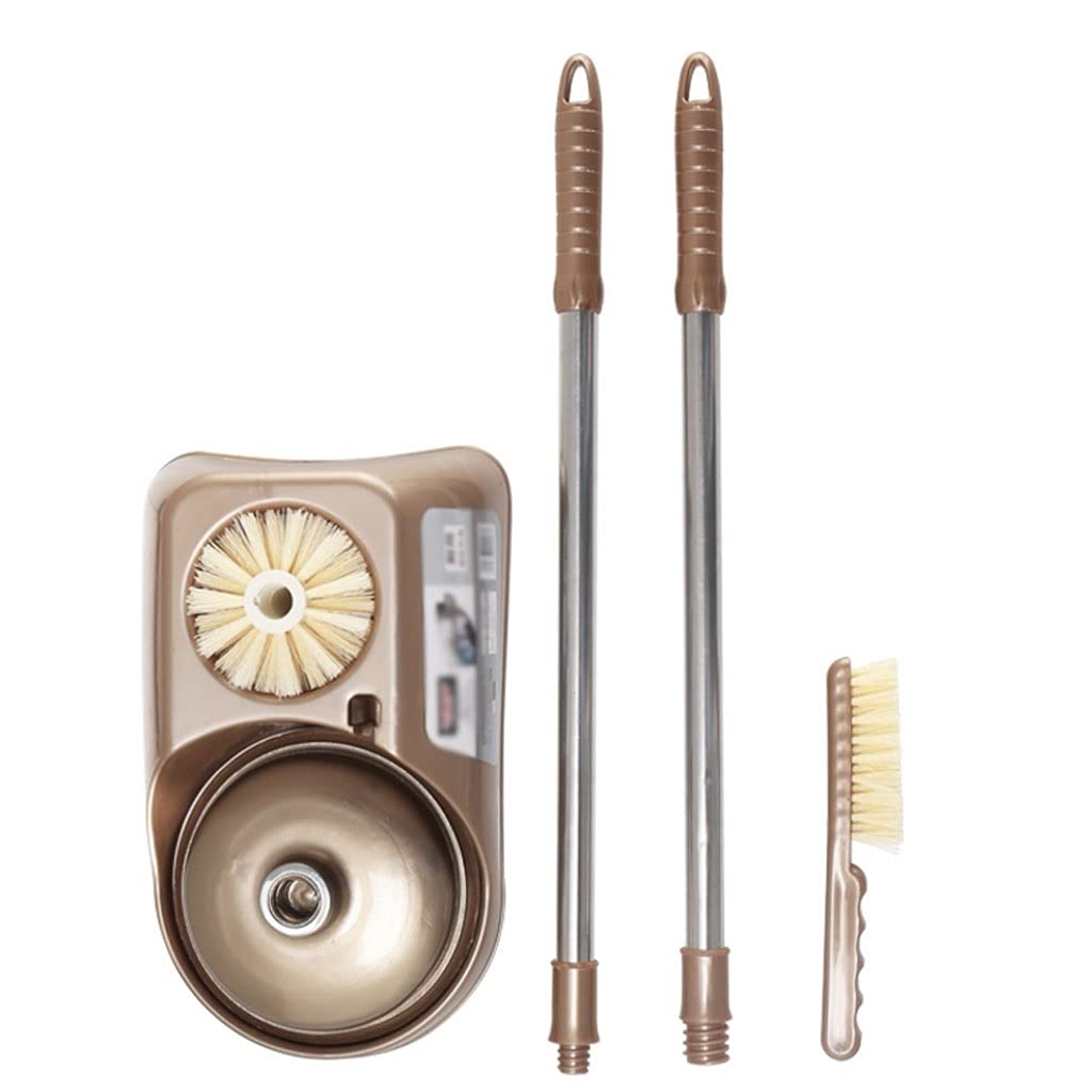 Toilet Bowl Cleaning Brush and Holder Set - Heavy Duty Bristles with Plunger Combo for Bathroom Cleaning (2 Brushes & 1 Holder) - Golden, 48x21x13 - Perfect for Bathroom Storage, Organization & Deep Cleaning - KFP