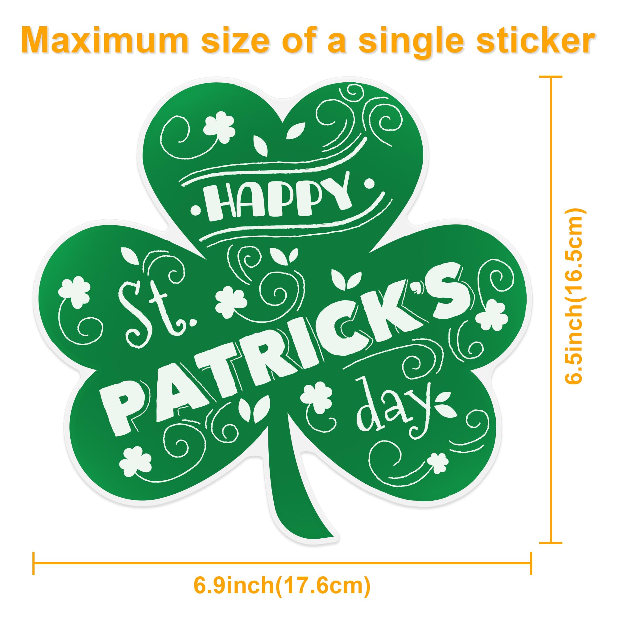 105 PCS Reusable St Patrick's Day Window Clings - Shamrock Stickers for Glass, Door & Wall Decor | Spring Party, Home & Office Decoration | St Patrick's Day Decorations