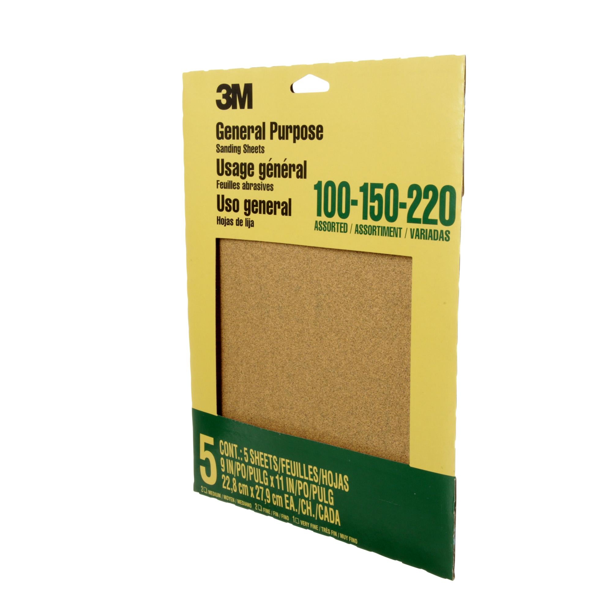 3M Aluminum Oxide Sandpaper Assorted Grit 9005NA - 9