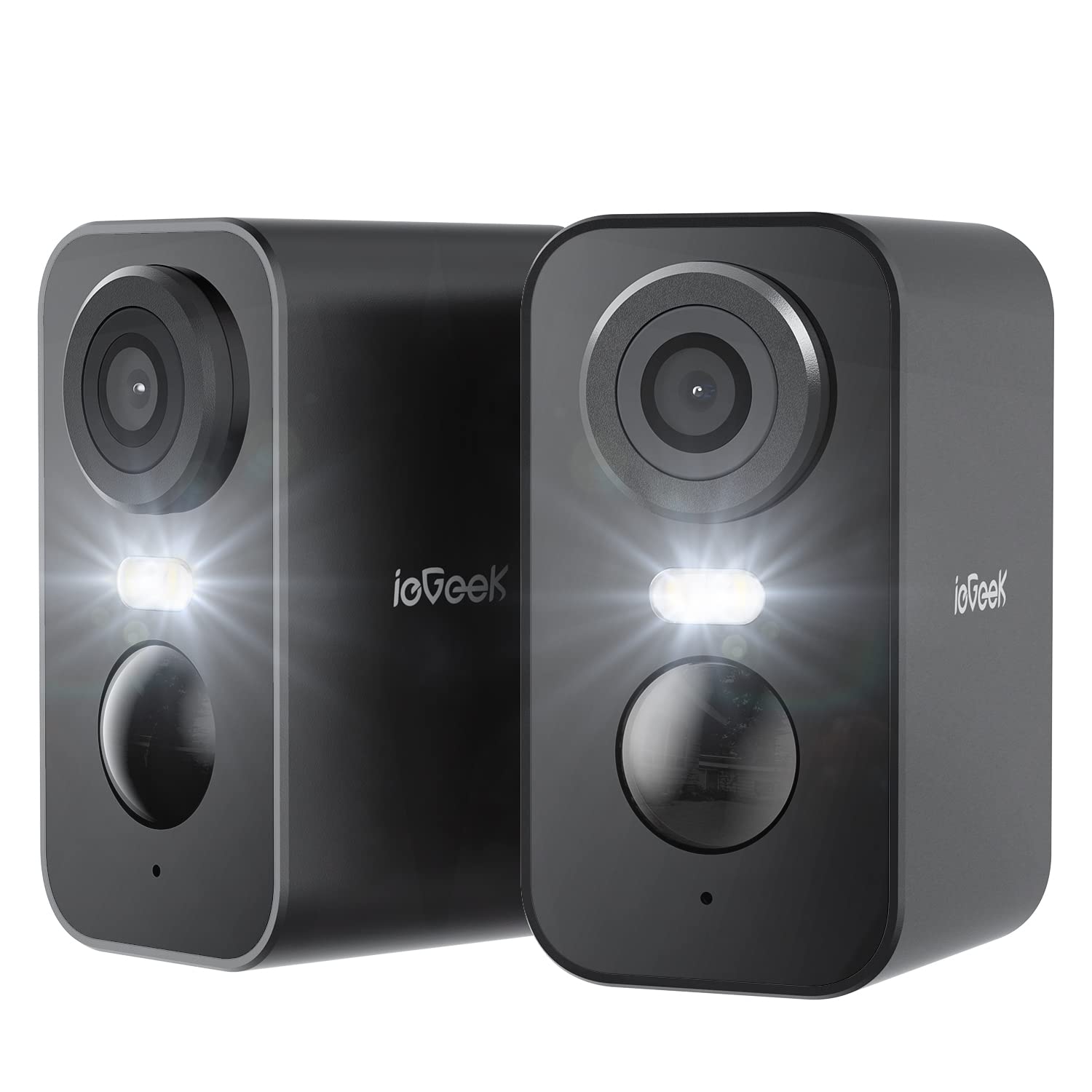 ieGeek Wireless Outdoor Security Cameras 2-Pack - 2K HD WiFi Surveillance System with AI Motion Detection, IP65 Weatherproof, Battery Powered, Siren & Spotlight - Ideal for Home Security, Garage & Backyard Monitoring - Works with Alexa & Google Assistant