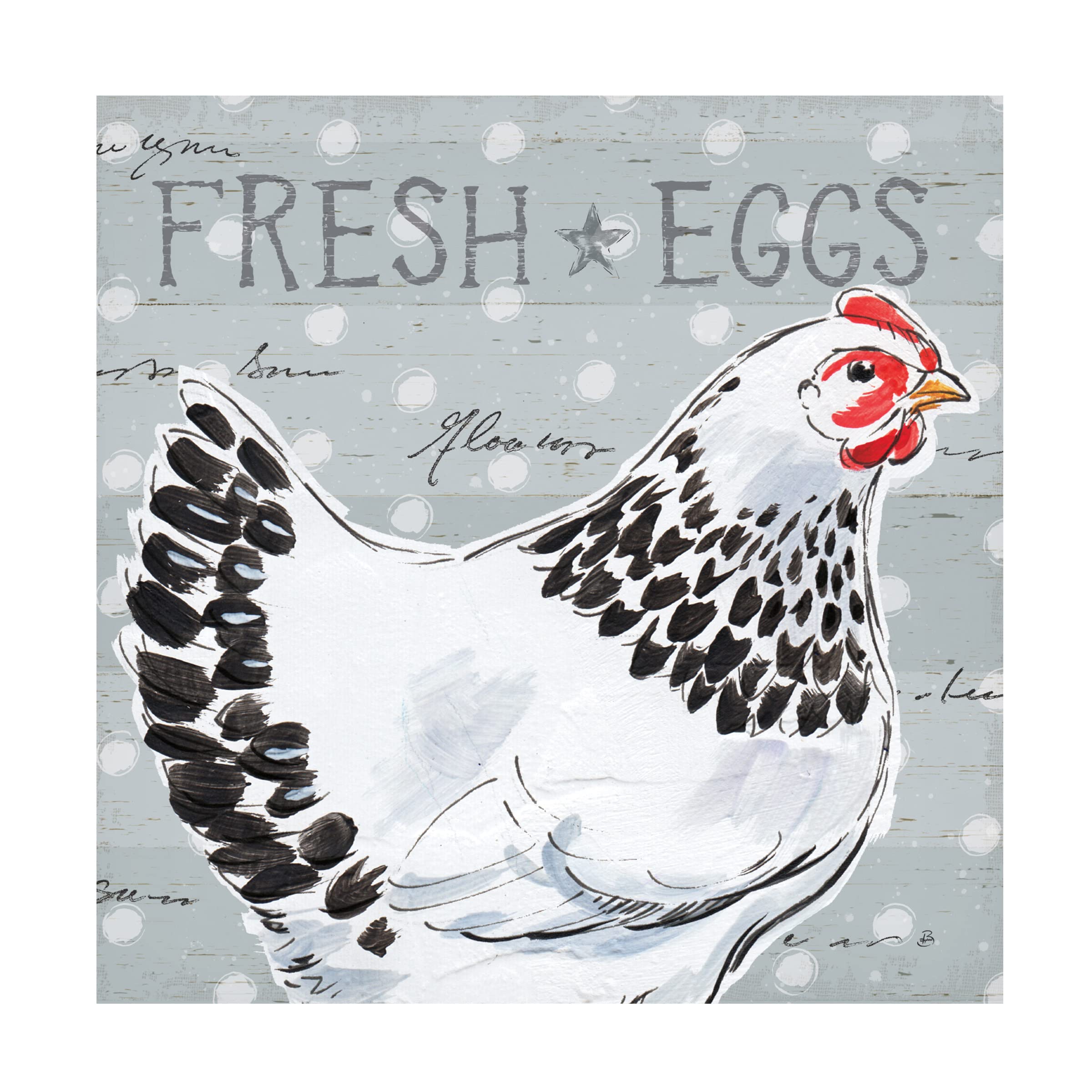Trademark Fine Art 'Roosters Call II' Canvas Wall Art by Daphne Brissonnet - Rooster Painting for Farmhouse, Kitchen & Country Home Decor