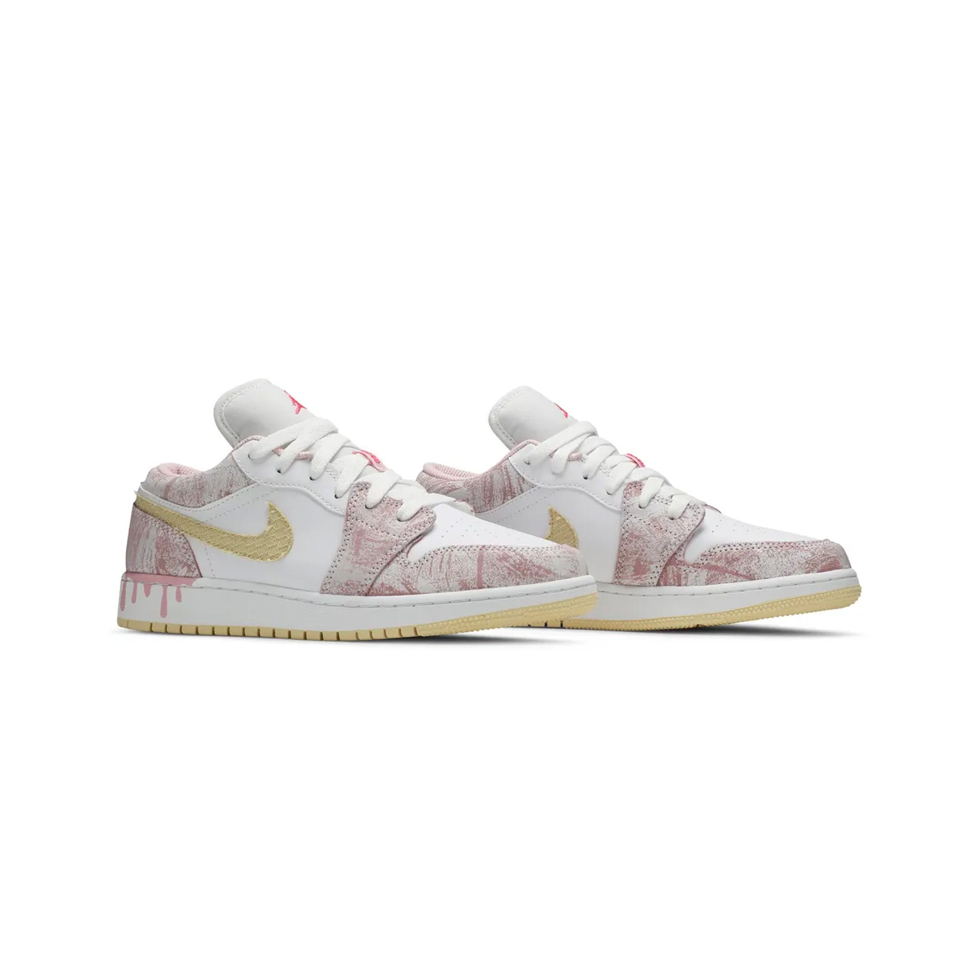 Air Jordan 1 Low 'Paint Drip' GS Sneakers - Boys & Girls Basketball Shoes for Casual Wear & Street Style Fashion