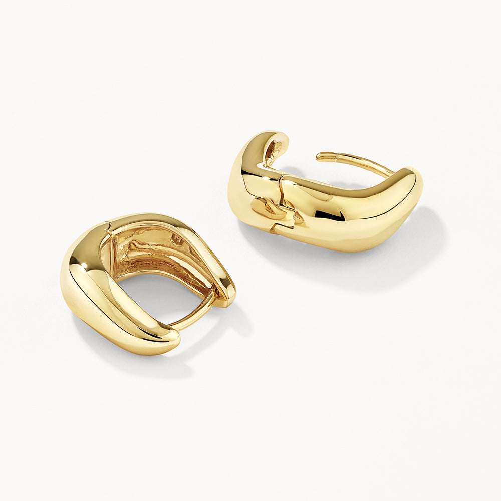 Gold Midi Wave Dome Huggie Earrings for Women - Trendy Hoop Earrings for Everyday Wear, Parties & Special Occasions