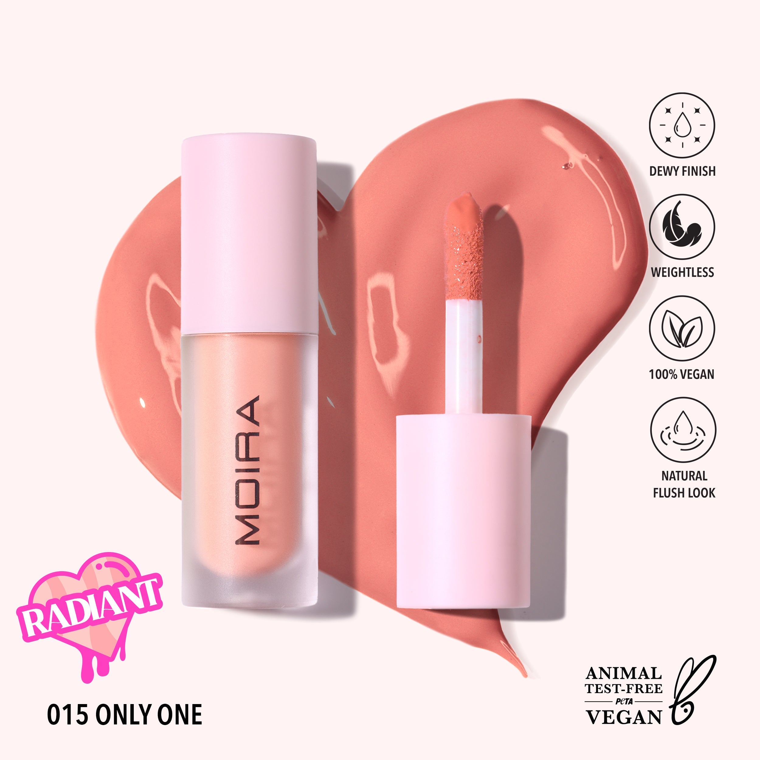 Only One Love Steady Liquid Blush - Long Lasting Natural Flush Cheek Tint for Day & Night Makeup | Perfect for Date Nights, Weddings & Everyday Glow