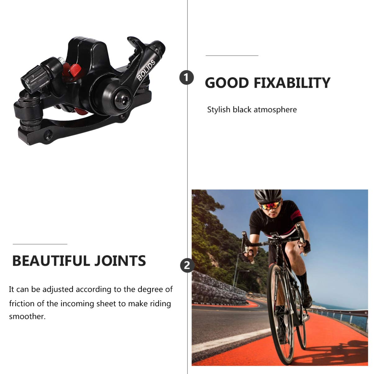 Veemoon Hydraulic Disc Brake Set for Mountain Bike - Front Mechanical Caliper Brake System, Black | Durable & High-Performance Cycling Brakes for Outdoor Trail Riding & Commuting