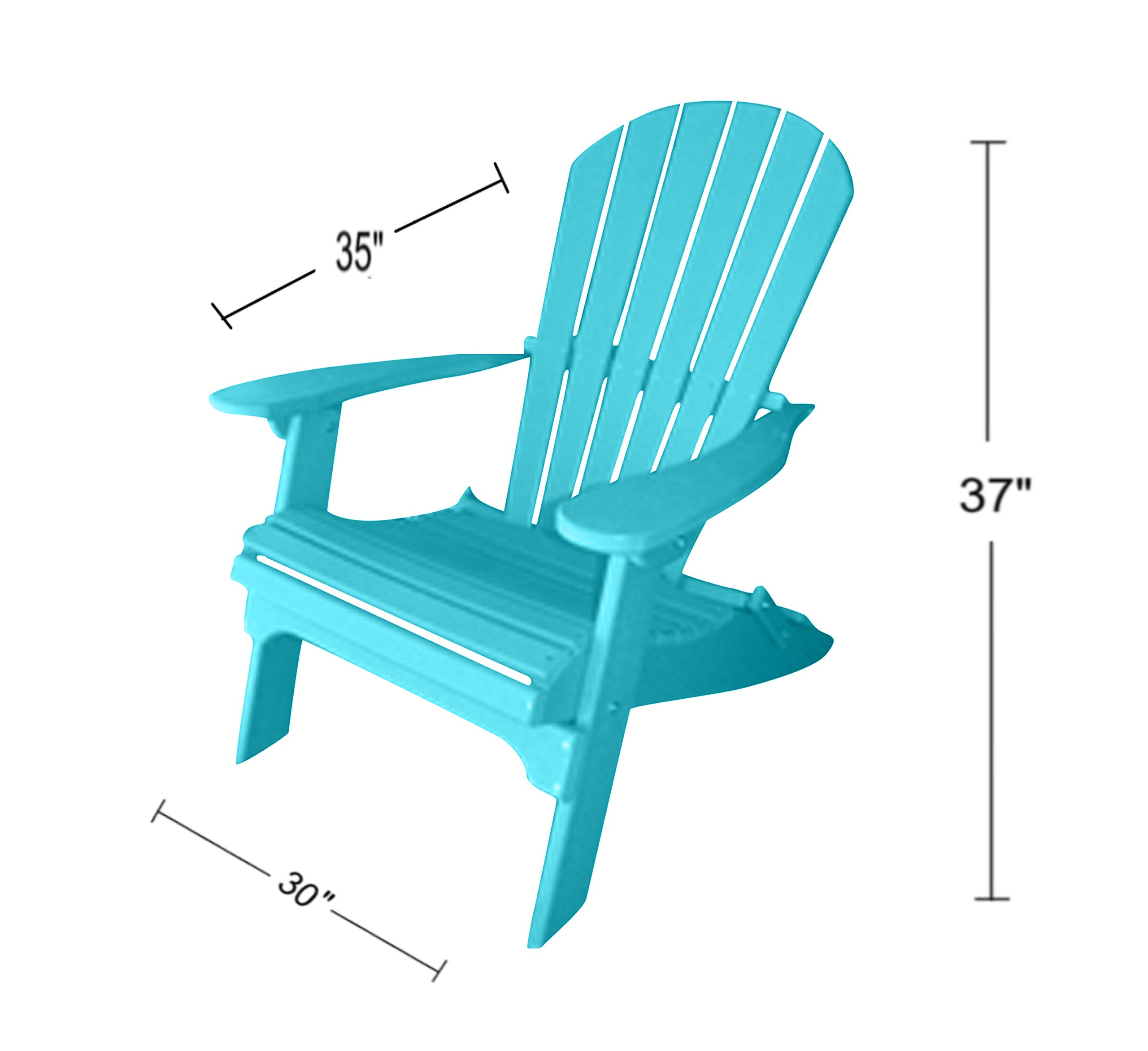 **Phat Tommy Foldable Adirondack Chair - Heavy Duty HDPE Recycled Plastic Outdoor Folding Chair - All-Weather Teal Patio Furniture for Deck, Porch, Backyard, Poolside & Camping**