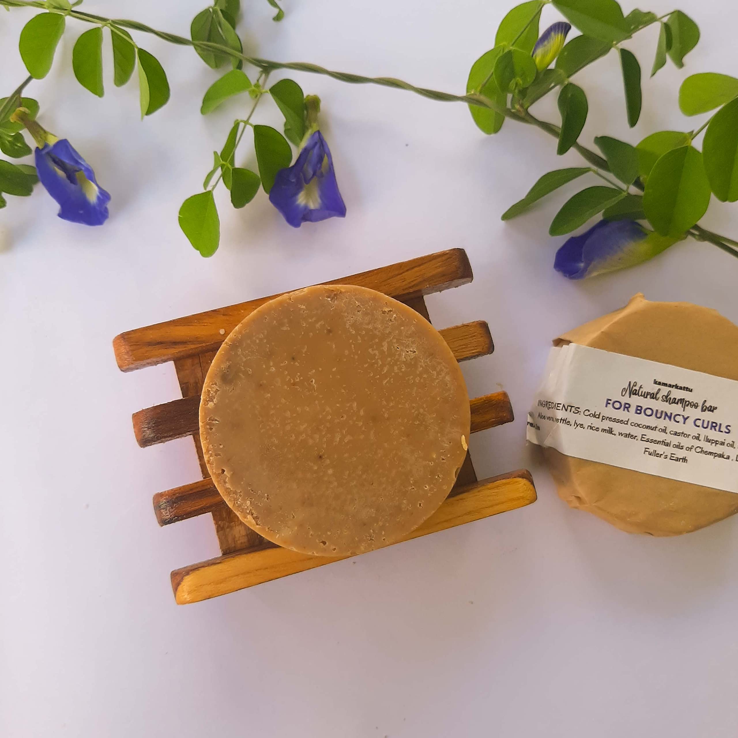 Kamarkattu Natural Shampoo Bar for Bouncy Curls - Sulfate Free, Vegan Hair Care (Pack of 2) - Perfect for Travel & Eco-Friendly Bathroom Routine