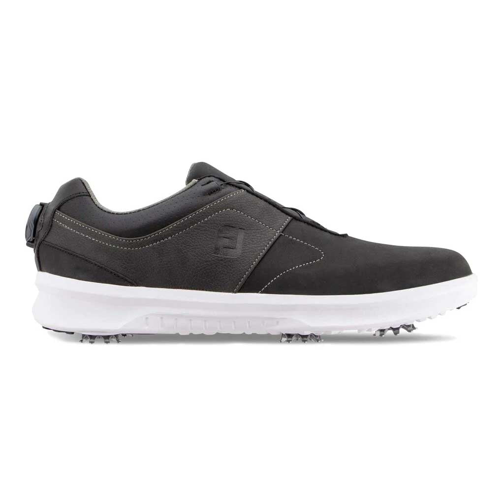 FootJoy Contour Series BOA Black Men's Golf Shoes - Comfortable & Waterproof Spiked Golf Shoes for Men - Perfect for Golf Course & Outdoor Sports