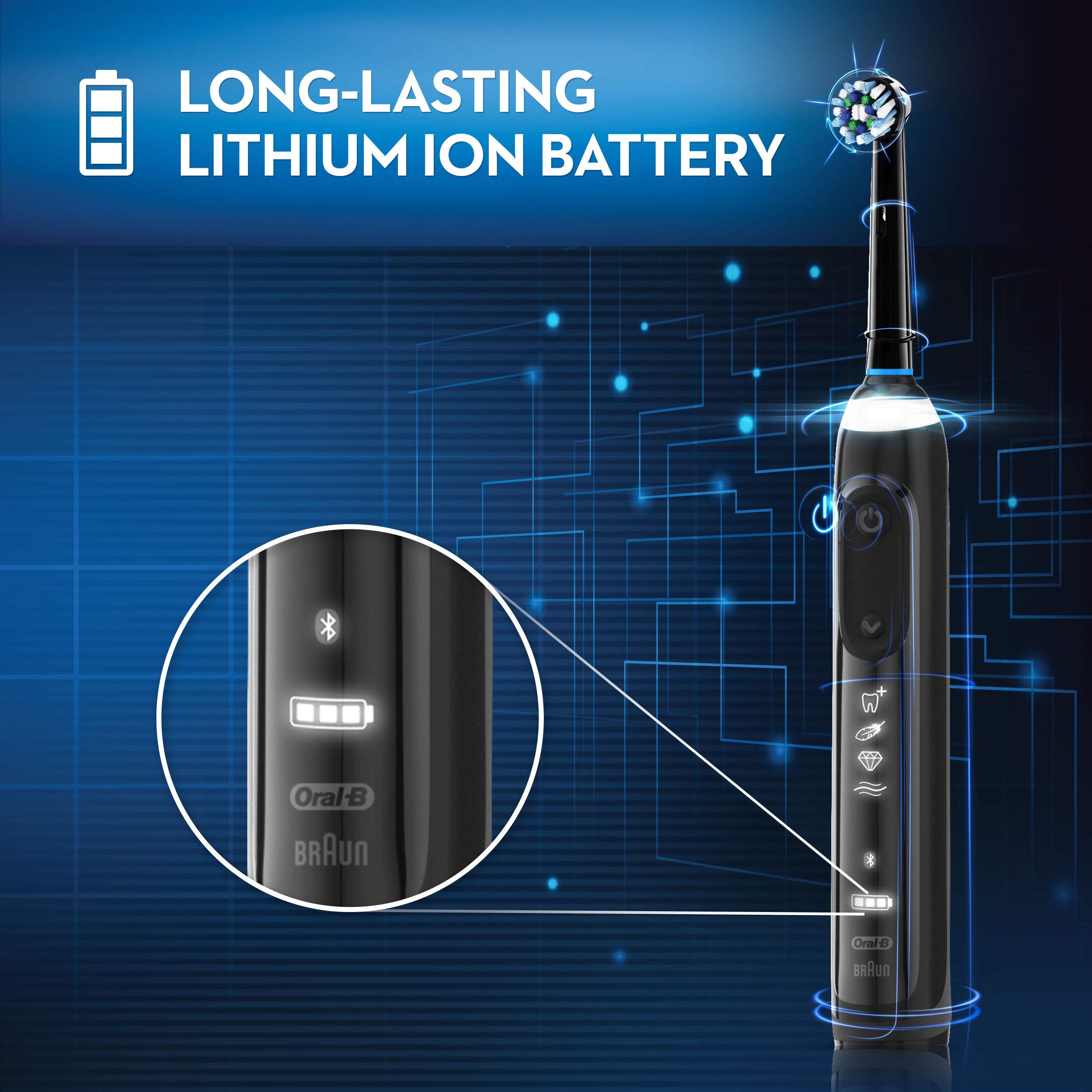 Oral-B Genius 6000 Electric Toothbrush with Smart Pressure Sensor, Black - Rechargeable Toothbrush for Whitening Teeth & Gum Care, Perfect for Travel & Home Use