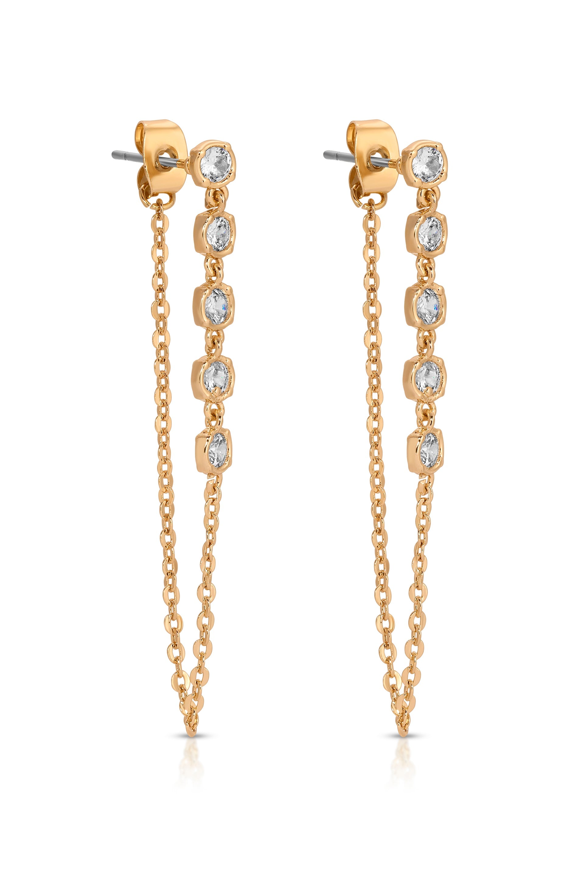 Crystal Chain Dangle Earrings for Women - Elegant Drop Earrings for Party, Wedding & Evening Wear