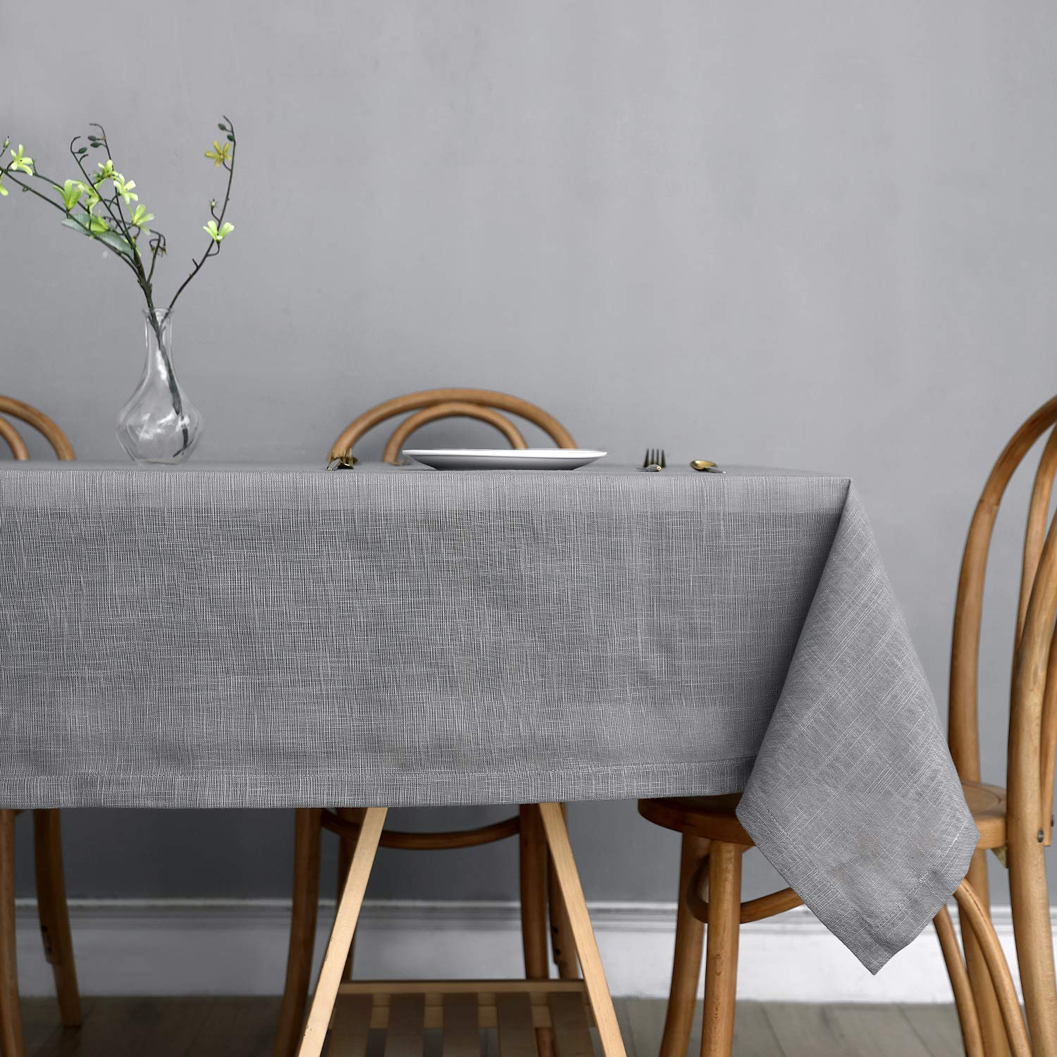 Premium Maxmill Lux Faux Linen Tablecloth - Wrinkle-Free, Anti-Shrink Soft Fabric with Slubby Yarn Texture - 60