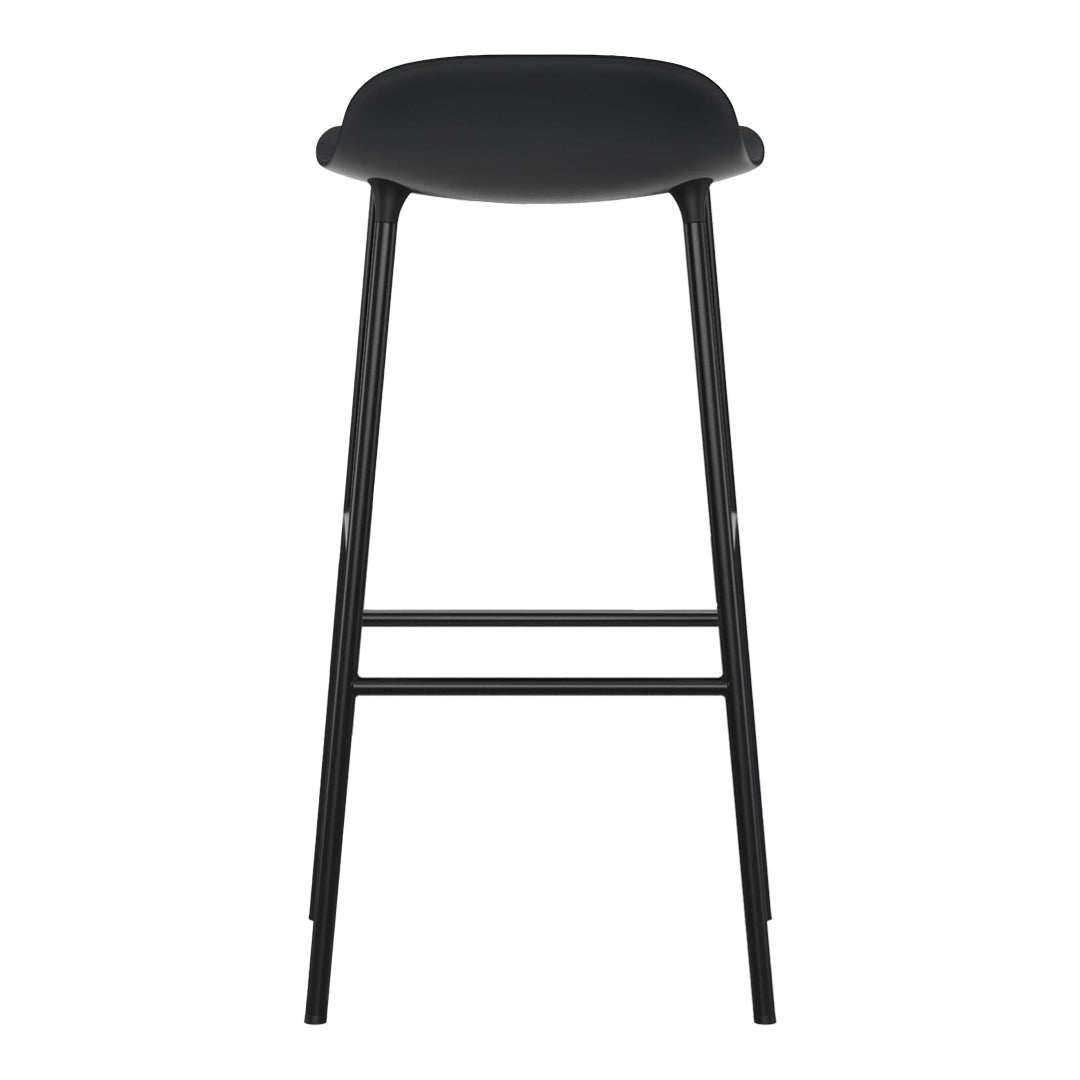 Modern Metal Bar Stools with Form Seat - Industrial Style Counter Height Stools for Kitchen Island, Home Bar & Dining Room