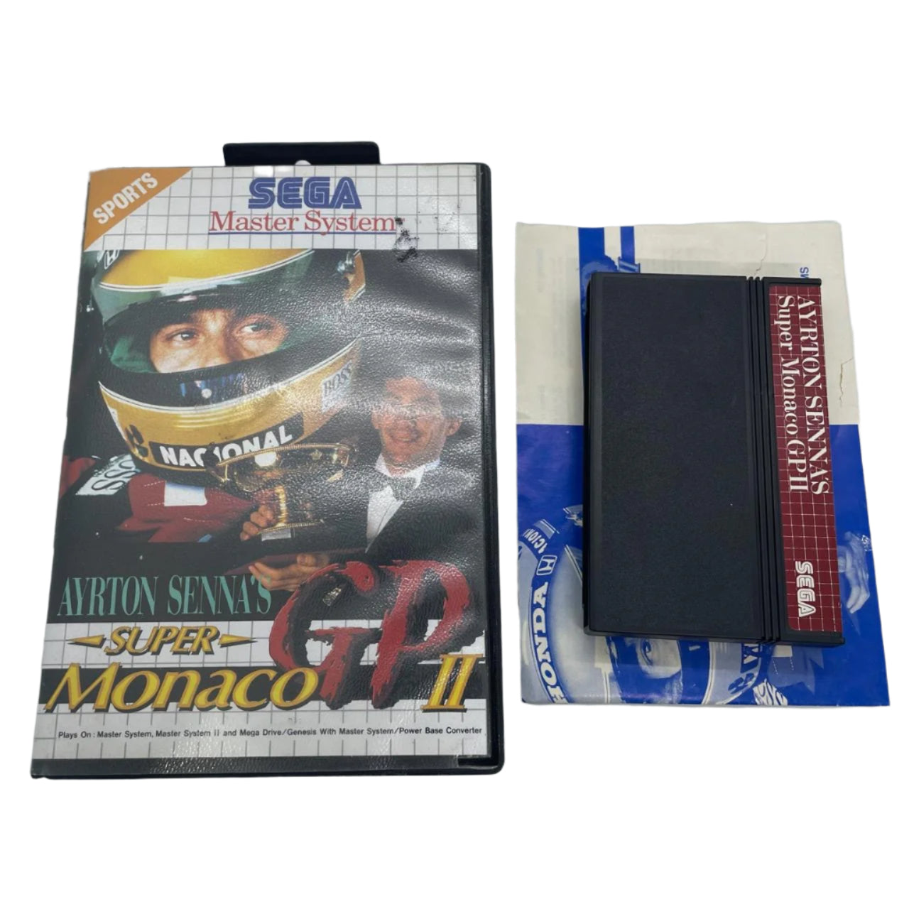 Vintage Sega Master System Super Monaco GP 2 Racing Game - Ayrton Senna Edition with Original Manual (PAL Version) | Perfect for Retro Gaming Collectors & Classic Racing Fans