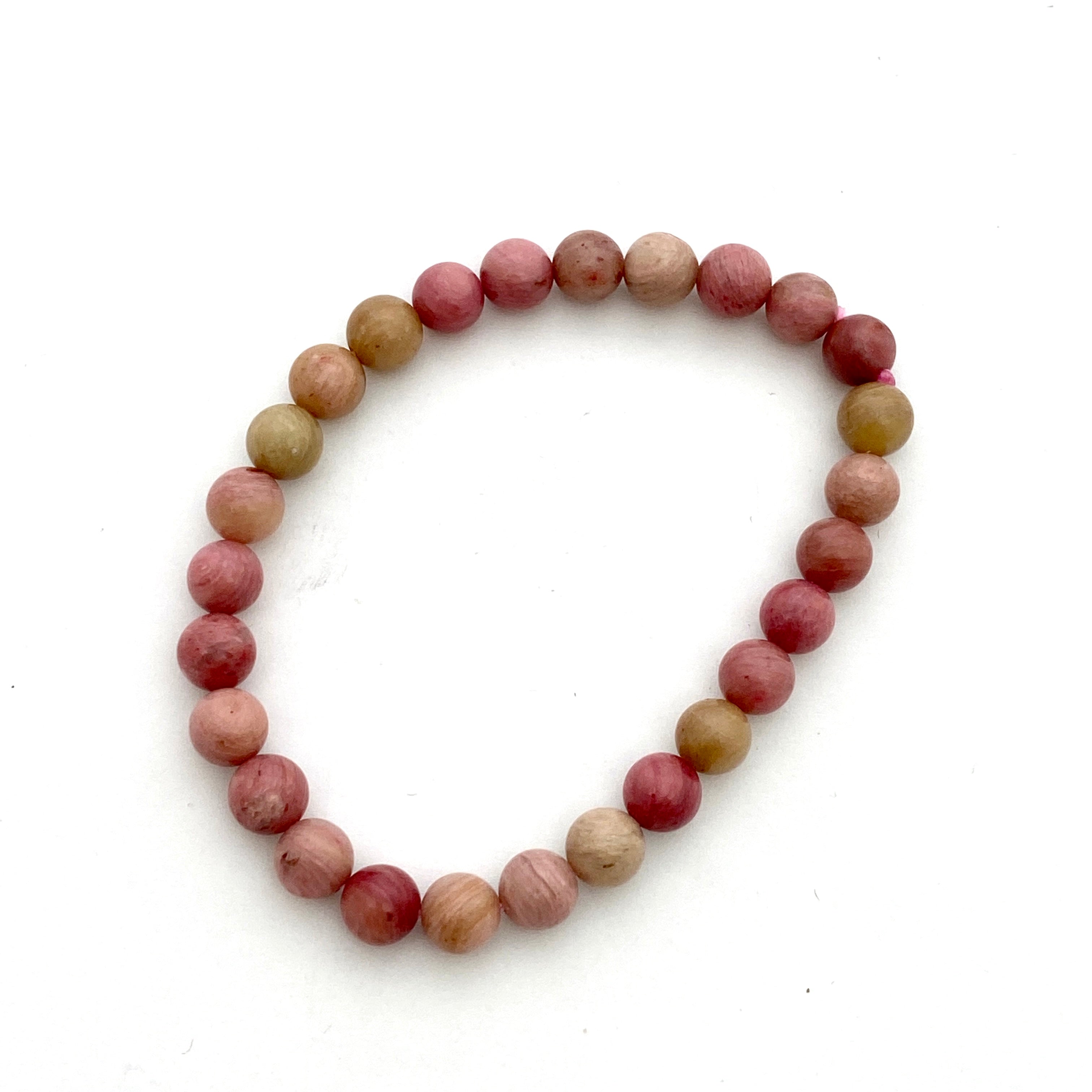 Natural Rhodonite Gemstone Bracelet for Women - Healing Crystal Jewelry for Stress Relief & Emotional Balance | Perfect for Meditation, Yoga & Spiritual Gifts