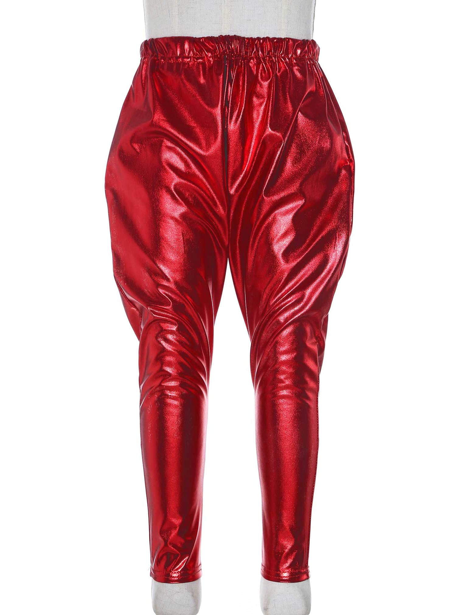 EasyForever Shiny Metallic Dance Pants for Girls & Boys - Stretchy Harem Tights for Jazz, Hip Hop, Latin & Ballet - Perfect for Dance Classes, Performances & Costumes