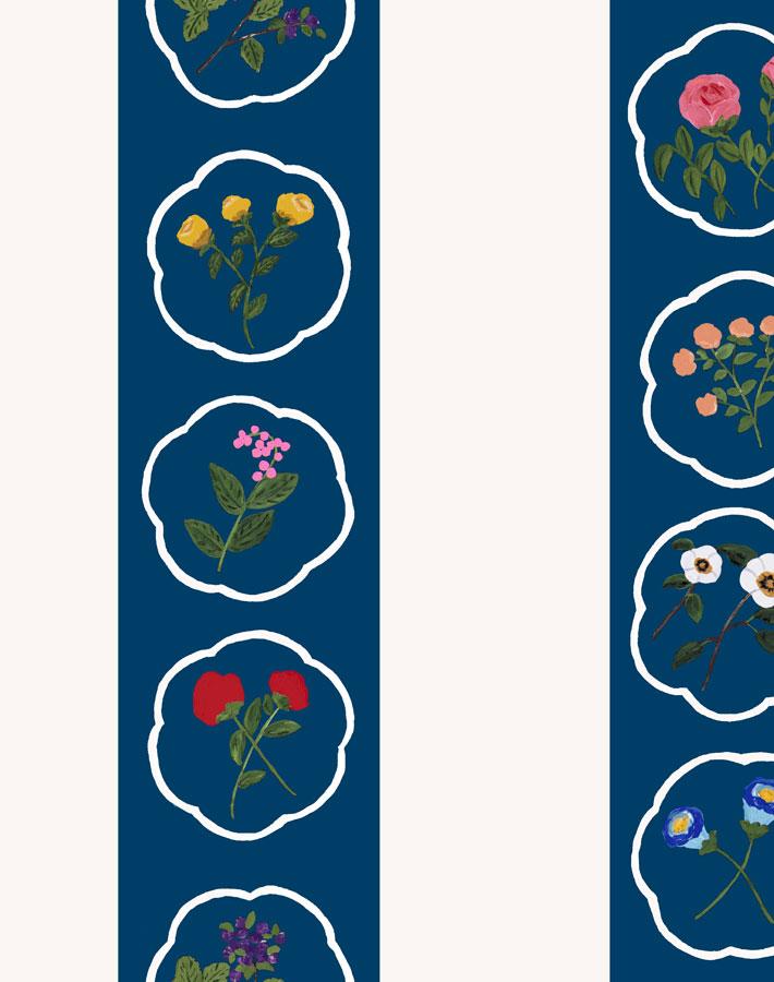 Montaigne Stripe Wallpaper by Carly Beck - Deep Navy Blue Textured Peel & Stick Wallpaper for Living Room, Bedroom, and Home Office Decor
