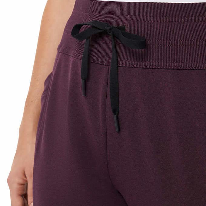 32 Degrees Women's Side Pocket Jogger Pants - Heather Agate Purple, XL - Soft Stretchy Lounge Pants for Running, Yoga & Casual Wear