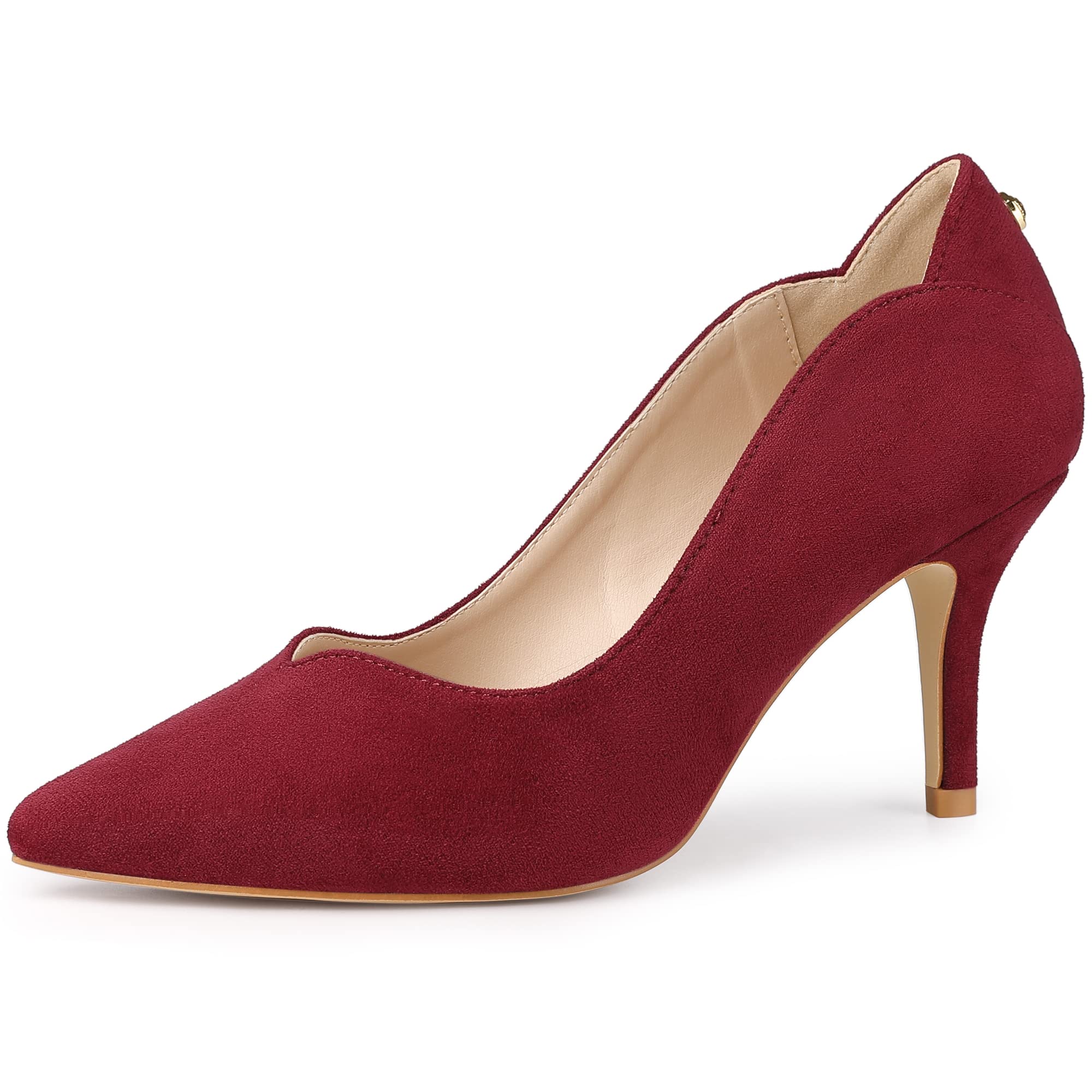 Allegra K Women's Pointed Toe Stiletto Heels - Comfortable Pull On Pumps for Office, Party & Wedding | Dressy High Heel Shoes for Women