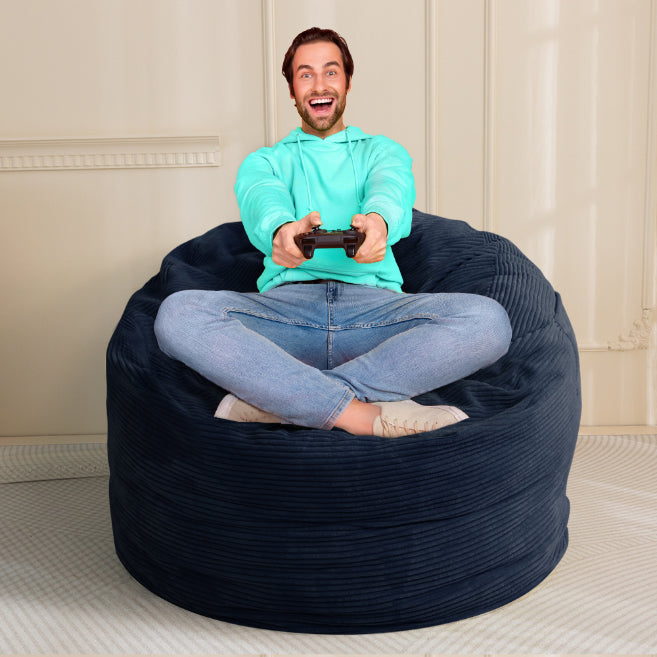 MAXYOYO Giant Bean Bag Bed - Corduroy Convertible Chair & Floor Mattress for Adults | Comfortable Lounge Chair & Guest Bed for Living Room, Bedroom & Dorm