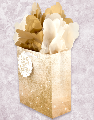 Golden Ombre Gift Bags for Parties, Weddings & Events - Elegant Studio Quality Gift Bags for Birthdays, Baby Showers & Special Occasions
