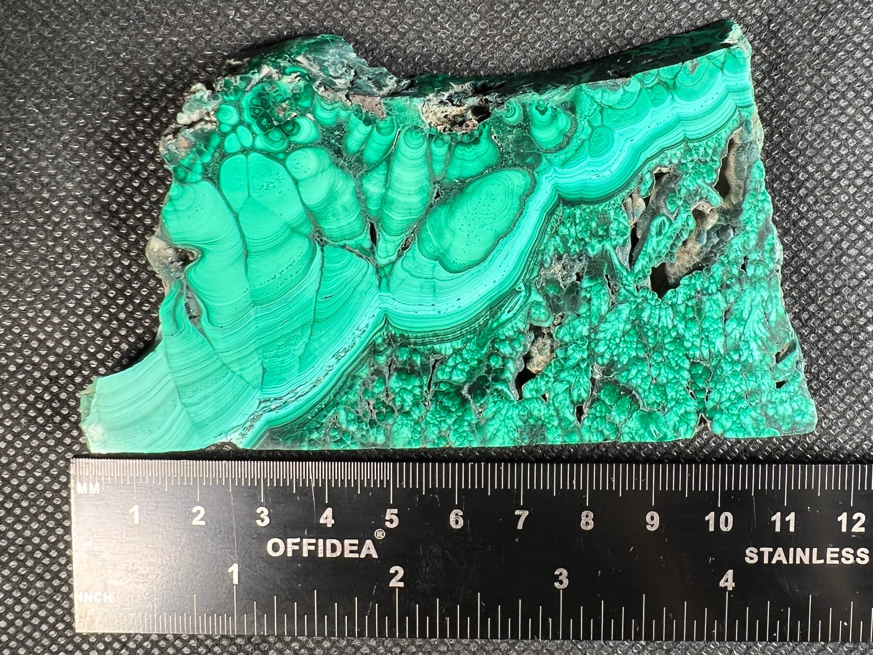 Premium Malachite Crystal Slab - Natural Green Malachite Stone for Jewelry Making, Healing Crystals, Unique Spiritual Gift & Home Decor | Perfect for Meditation, Reiki, Crystal Grids & DIY Crafts