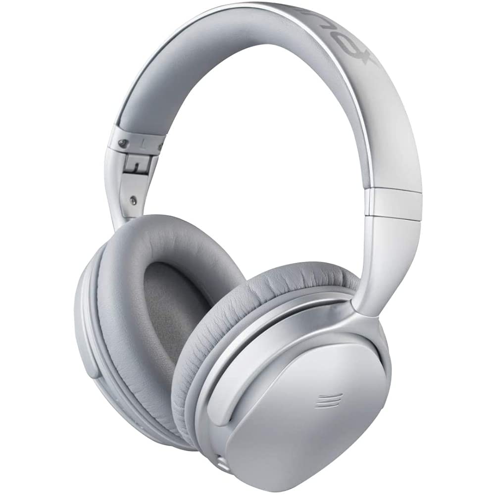 Volkano X Silenco Wireless Bluetooth Headphones with Active Noise Cancelling - 30H Battery Life, Built-in Mic & Memory Foam Ear Cups - for iPhone, Android, PC, Travel & Home Office (Silver)