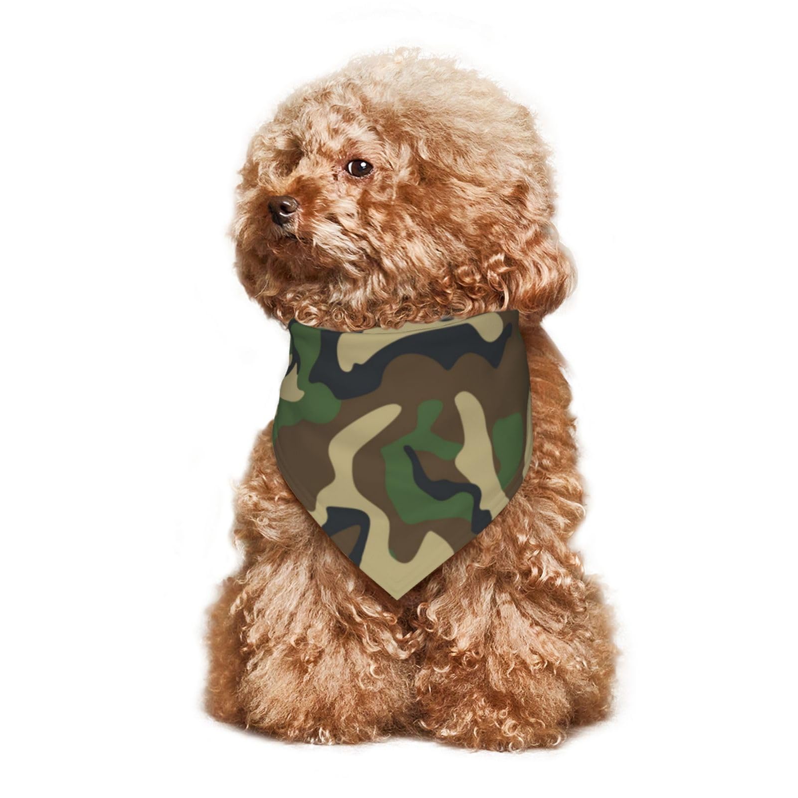 Washable Camouflage Dog Bandana - Adjustable Summer Dog Scarf for Medium & Large Dogs | Army Style Triangle Puppy Bandana Bib Handkerchief | Perfect for Outdoor Adventures, Walks & Pet Photos